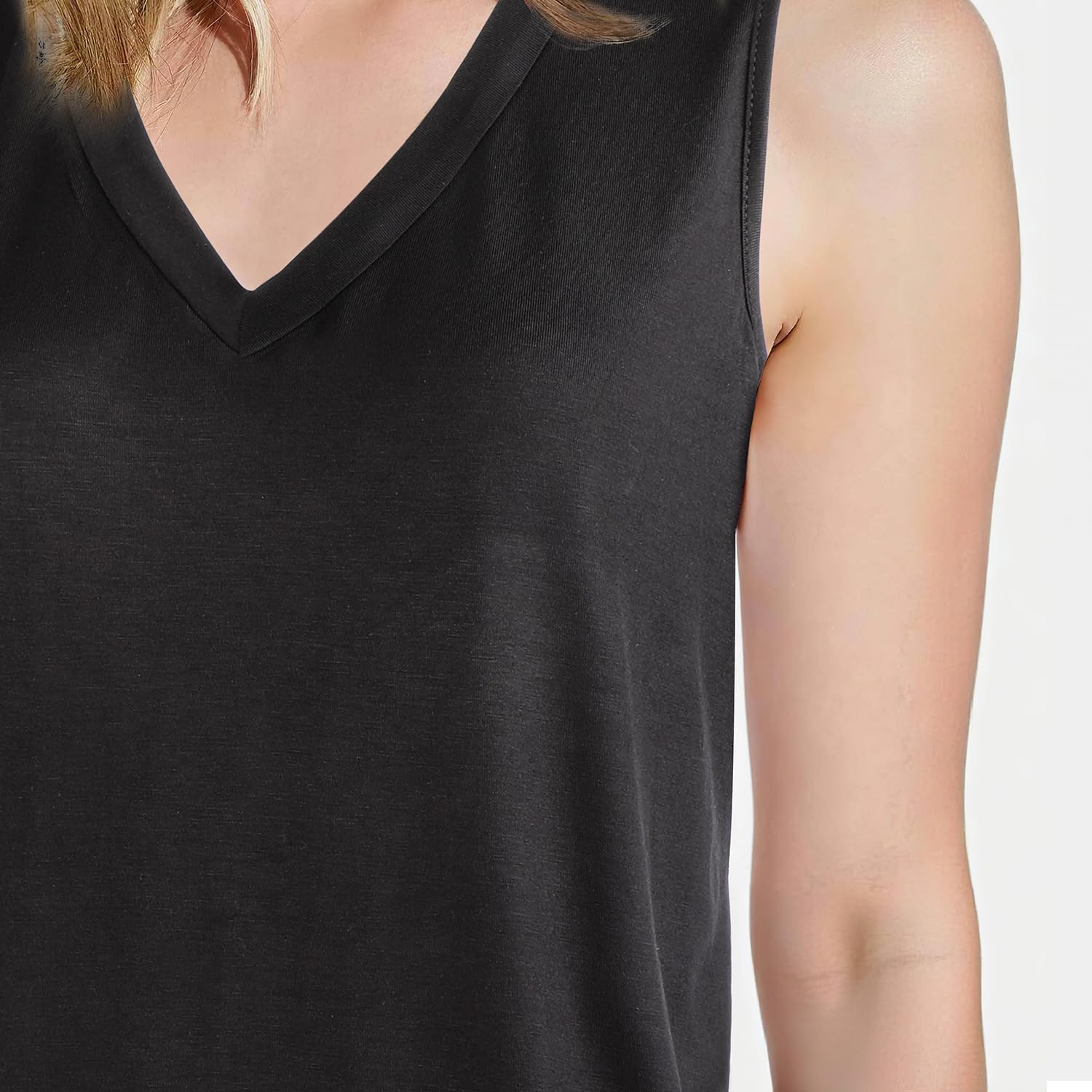 Tank Tops for Women 2025 Sleeveless V Neck Blouses Womens Casual Plus Size Summer Tops Trendy Cotton Shirts Loose fit - Image 5