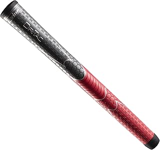 Winn Golf Grips DriTac Non-Slip Cushioned, Moisture-Wicking & Shock Absorption,AVS Technology, Hand Alignment & Lighter Grip Pressure,Tacky All Weather (1, Gray / Red, Midsize)