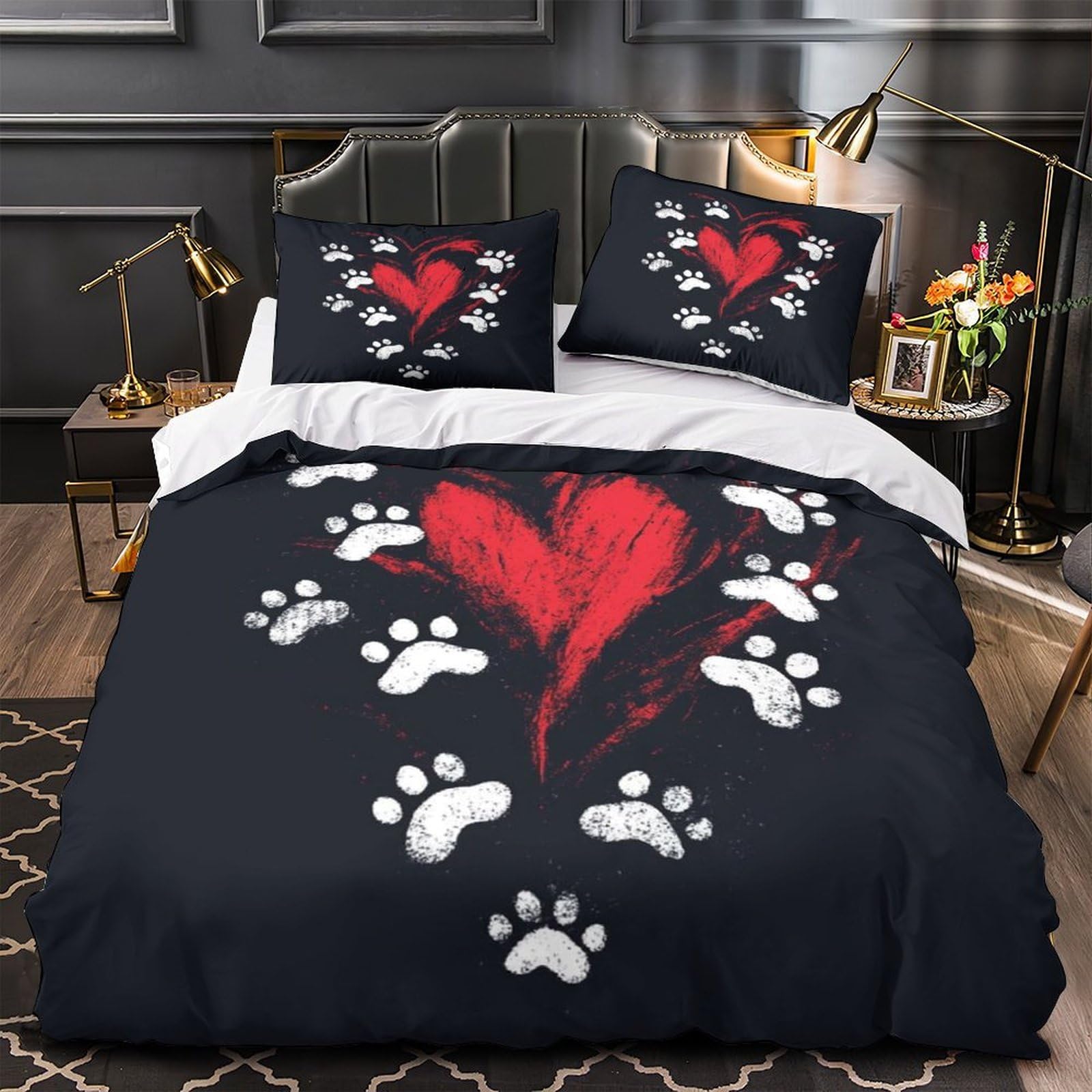 Parure de lit adulte 140x200cm avec housse de couette microfine fermeture éclair solide