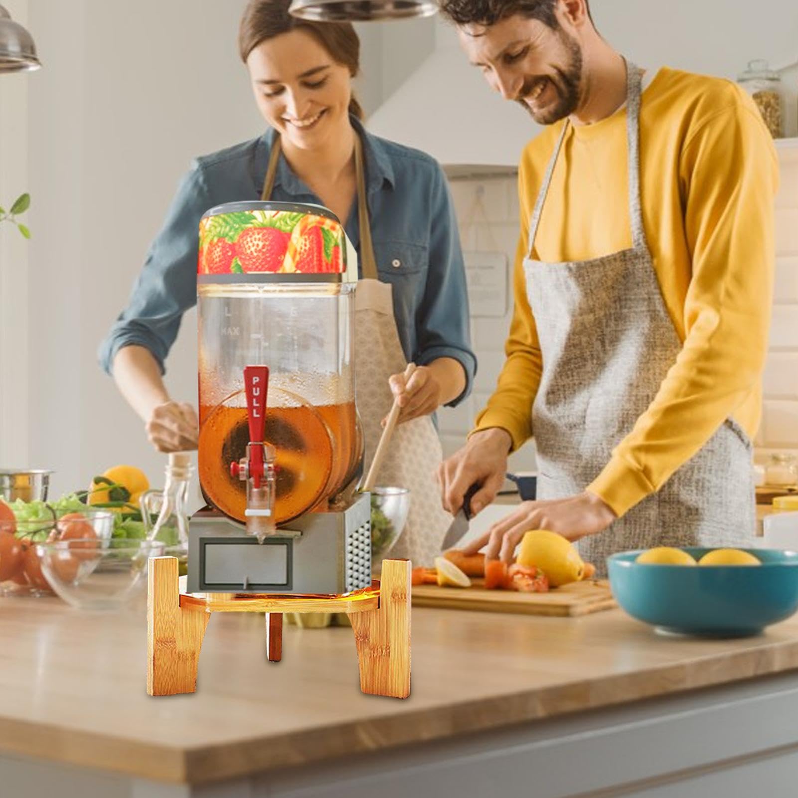 Supporto per dispenser per bevande, supporto per dispenser per bevande | Supporto per dispenser di bevande in legno - Supporto per brocca d'acqua Supporto per bottiglia Supporto per bottiglia d'acqua