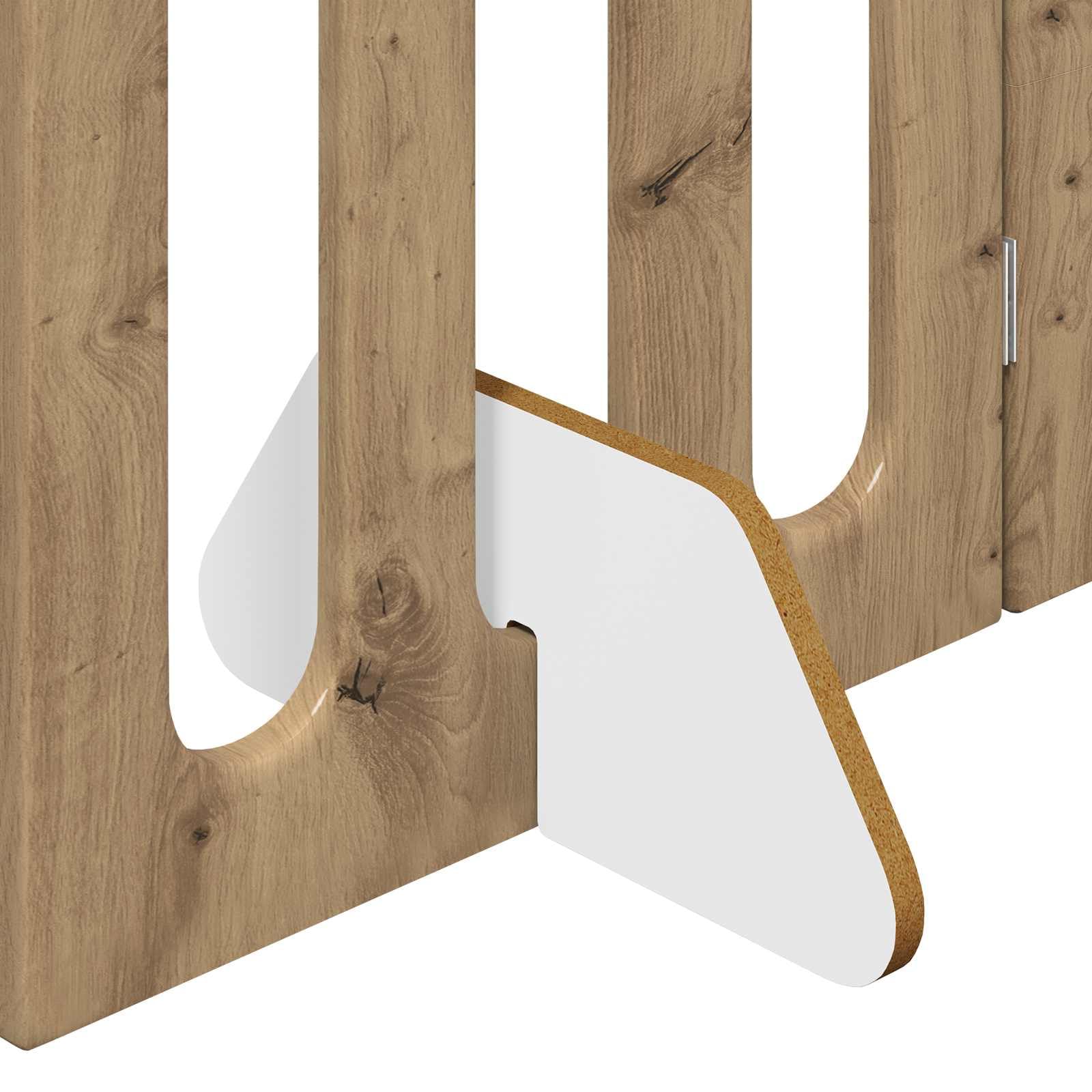 Valla plegable para mascotas de madera de roble Artisan, 201 x 38 x 90 cm, 4 piezas con paneles flexibles para interior, protección y seguridad para perros y cachorros