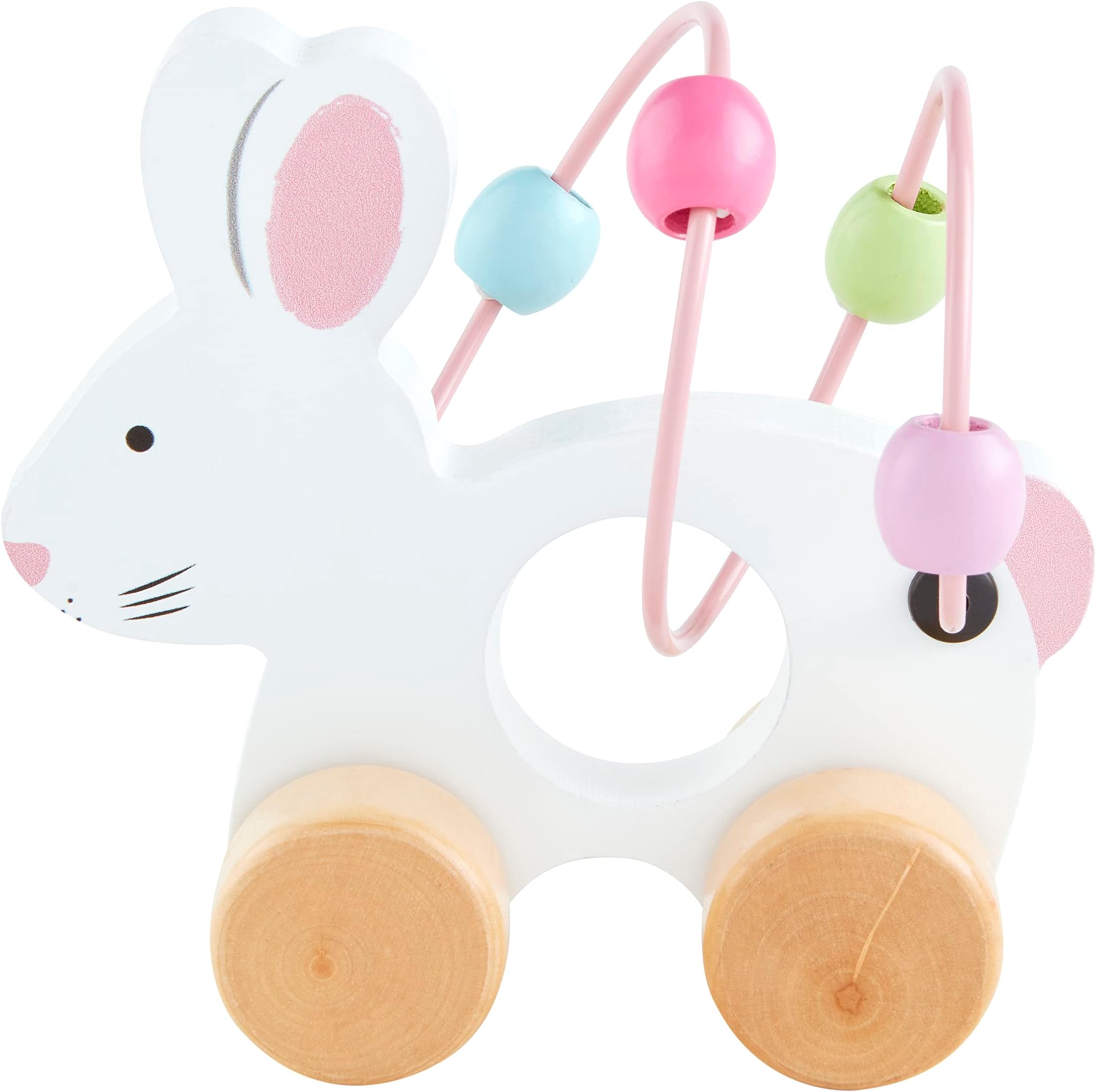 Mud Pie Bunny Abacus Toy, Pink, 5" x 5"