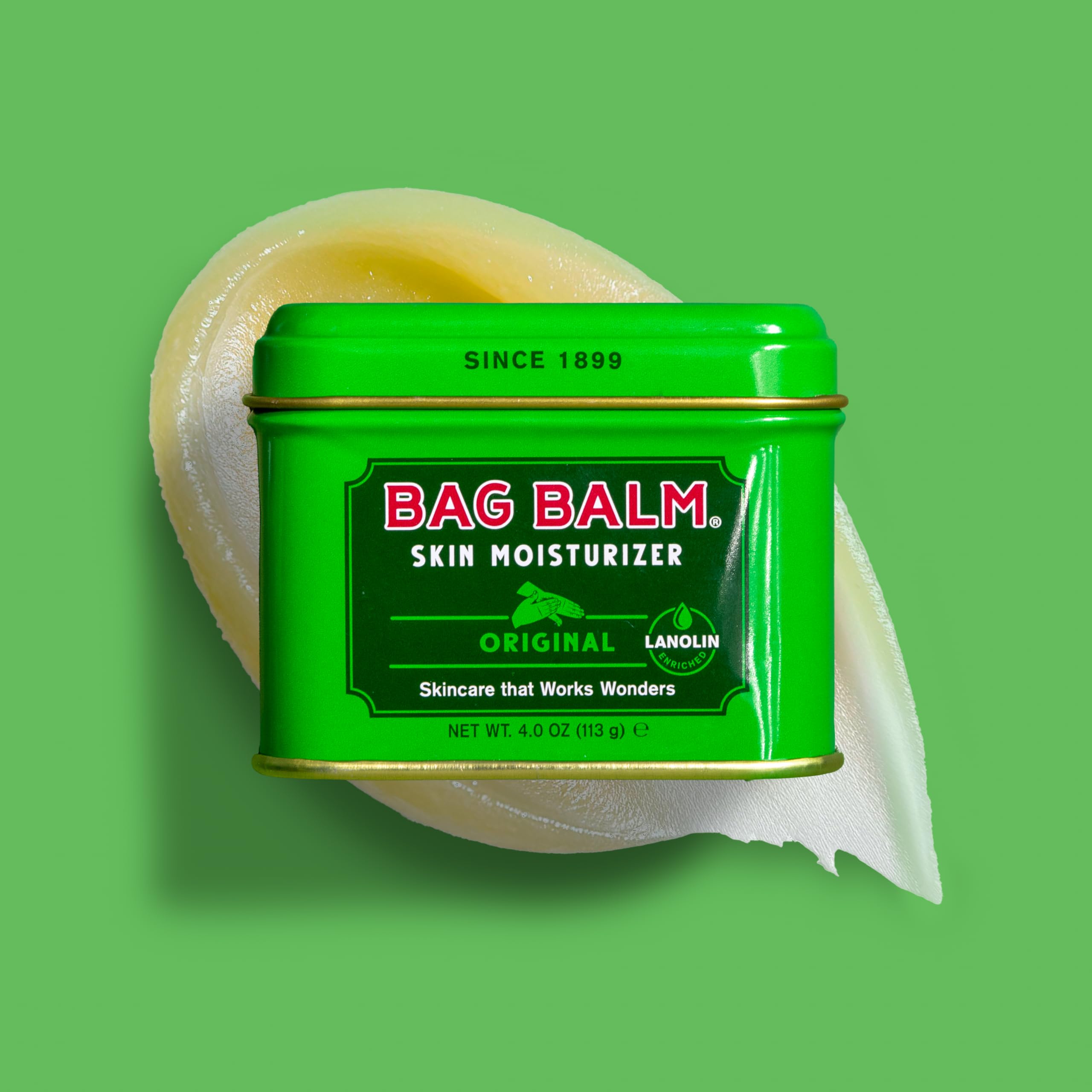 Bag Balm Original Moisturiser For Dry, Distressed Skin | All-Purpose Hydrating Balm | Soothes & Heals Cracked Hands, Split Heels, Cuticles In Winter | Lanolin-enriched, Paraben-free (113g)