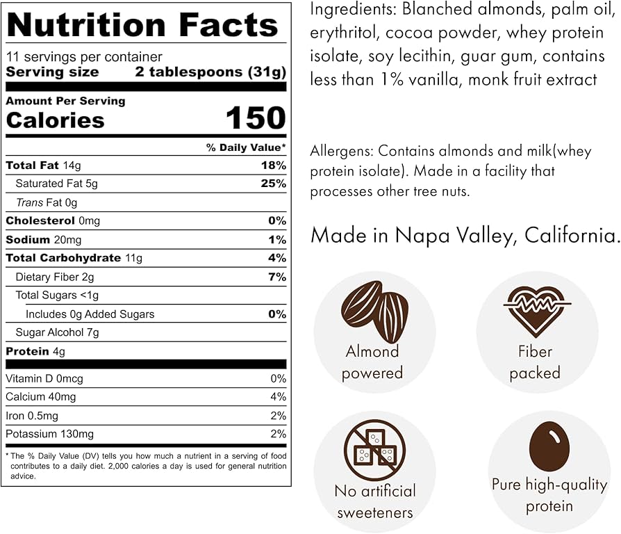 Amazon.com : CocoZen Gourmet Almond Chocolate Spread, Blanched