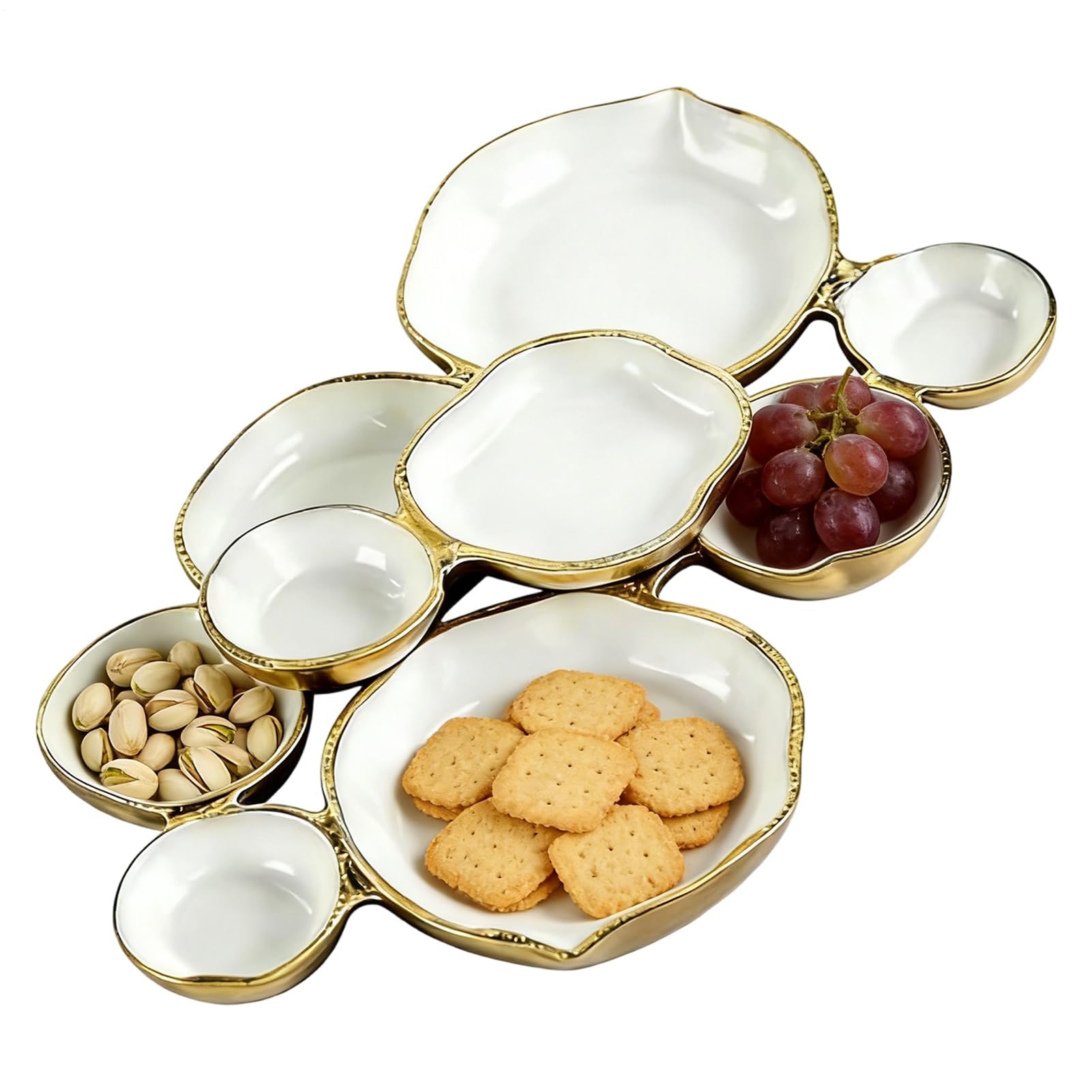 Muiltvoe Cluster Serving Bowls | Vintage Metal Table Decoration, Decorative Serving Bowls for Meetings, for Fruit, Pasta, Snacks, Desserts, Parties, Weddings and Buffet