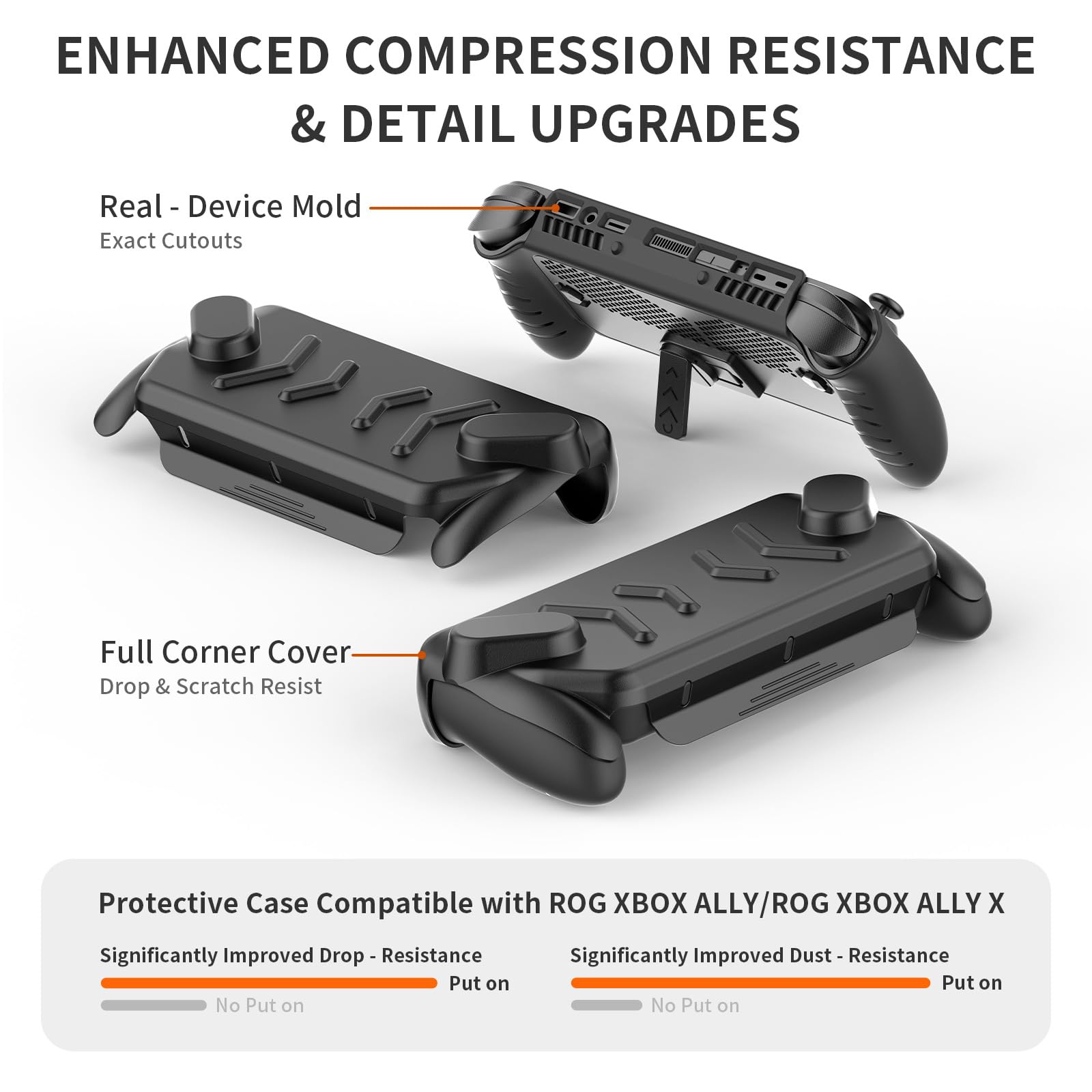 Zestaw Ochronnych Etui do ASUS ROG Xbox Ally X Konsoli do Gier 2025,ROG Xbox Ally Gaming Handheld Etui z Odłączaną Przednią Obudową,Tylnym Futerał Stojakiem i Paskiem,Czarny