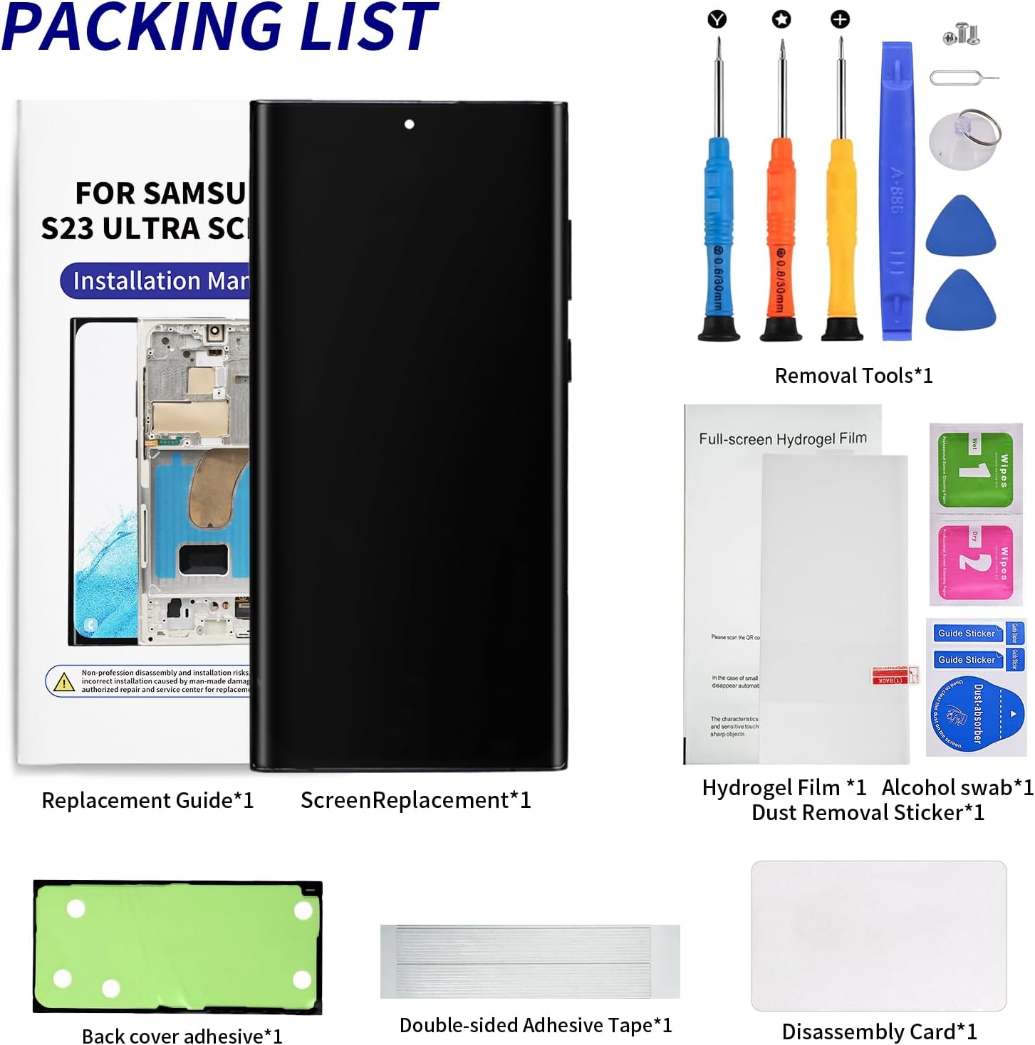 OLED Screen Replacement for Samsung Galaxy S23 Ultra 5G (SM-S918U/S918A/S918W) 6.78" Touch Digitizer Display Assembly with Frame, Fingerprint Compatible, Repair Tools Kit Green