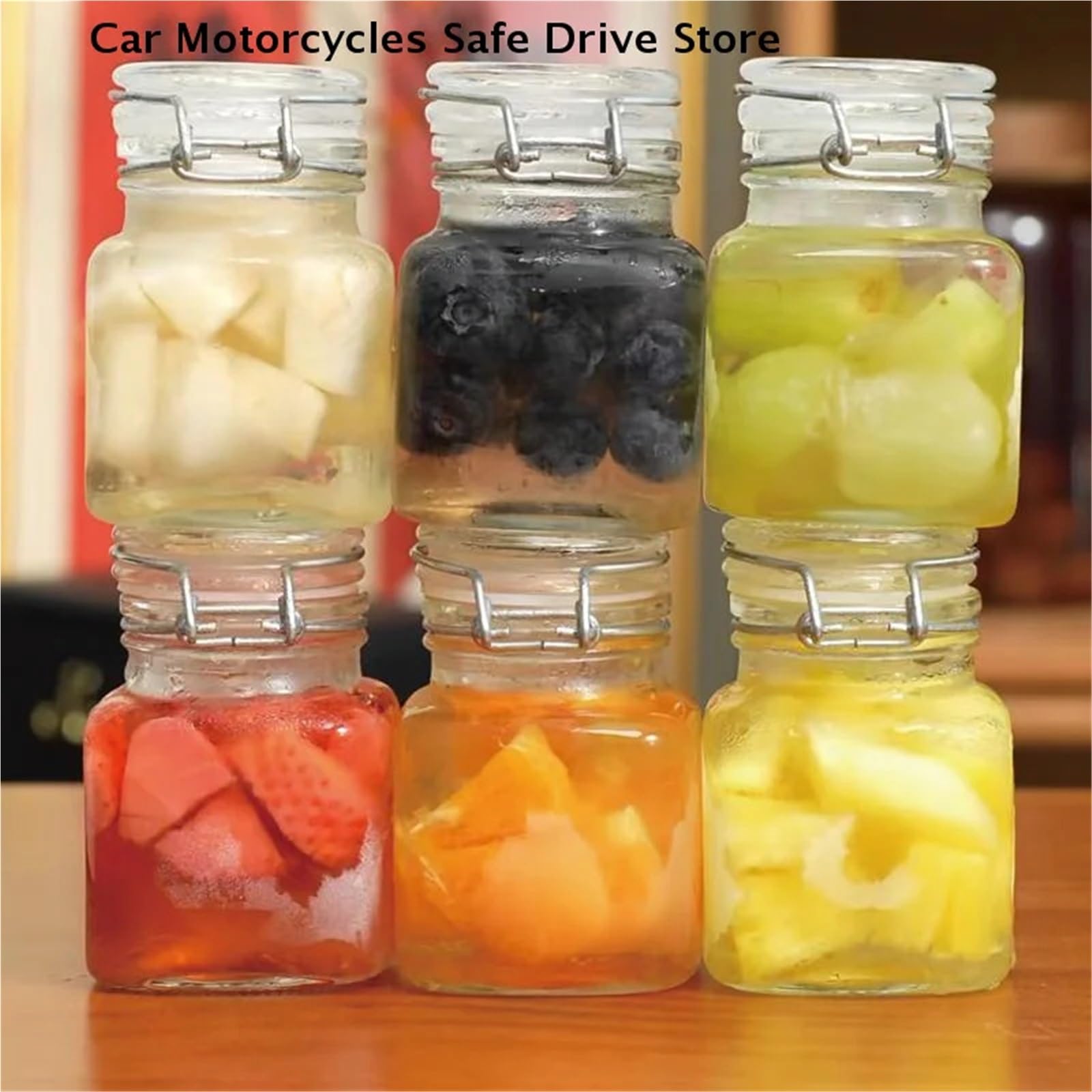 Frascos de vidrio sellados con tapas Clip, botellas miel, refrigerios, tarros for almacenamiento granos, dulces, cierre a presión acero inoxidable, 10 Uds para Cocina(100ML)
