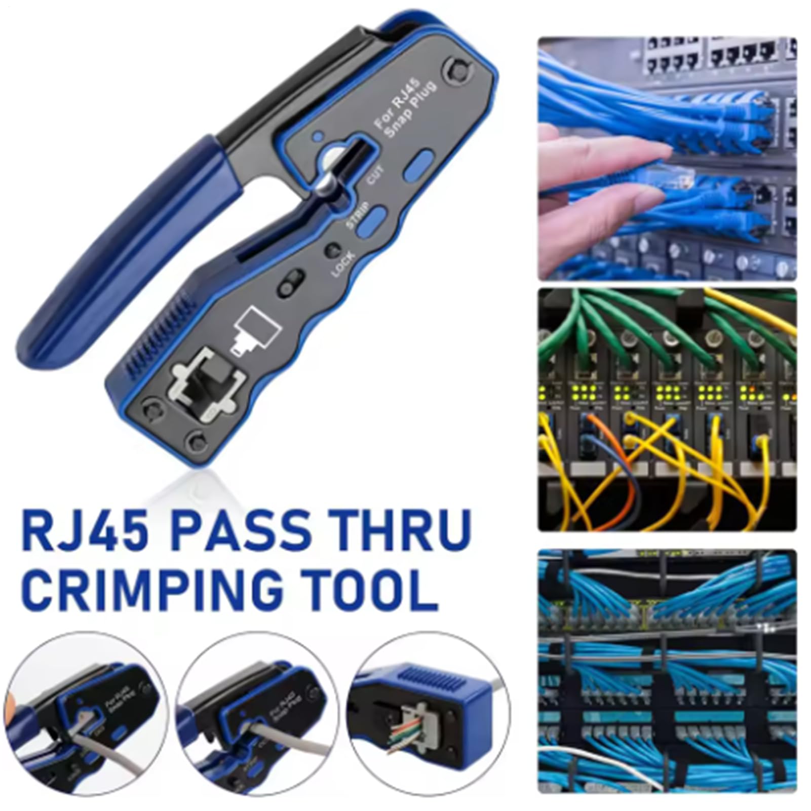 Kit pinza crimpatrice connettori per cavo di rete