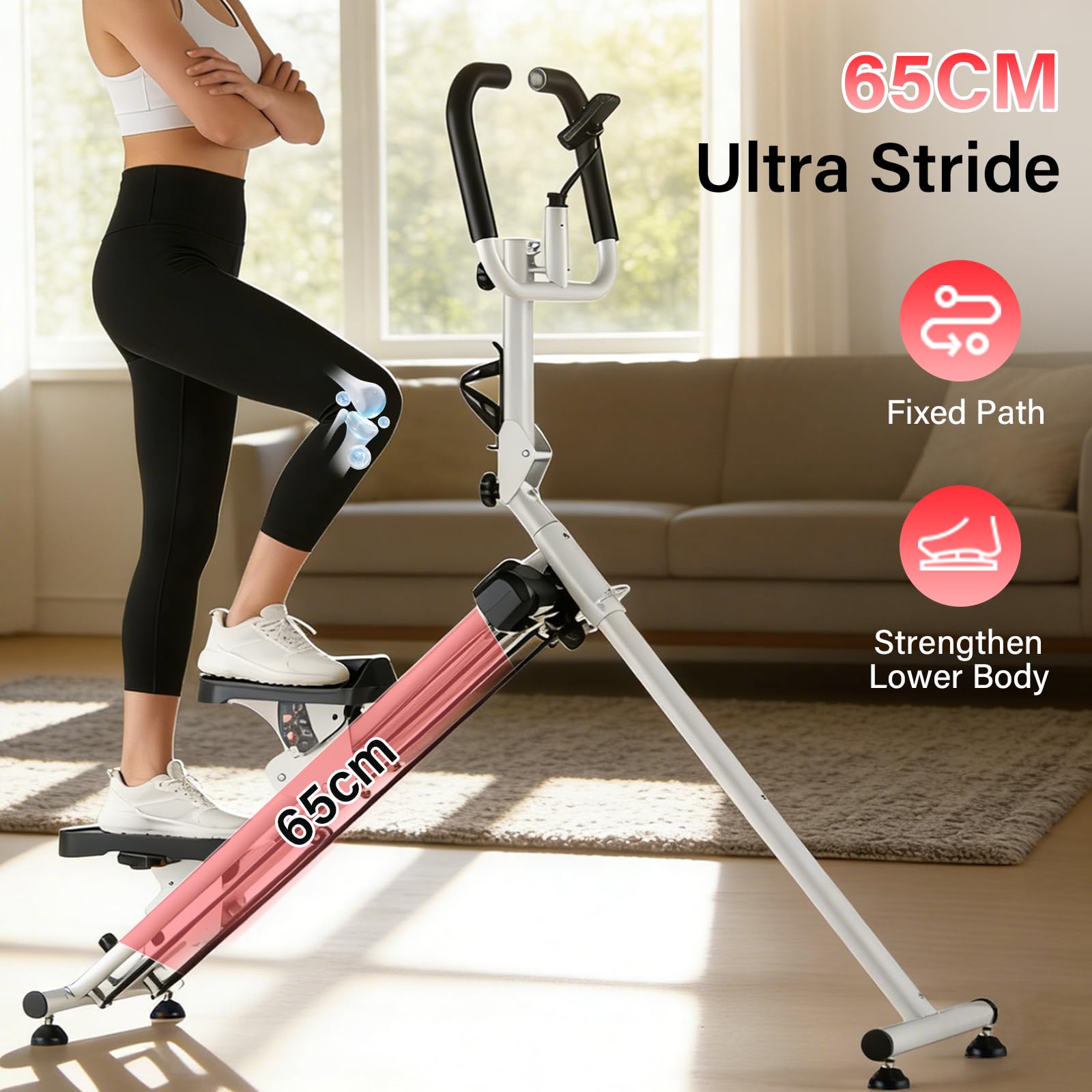 TODO Stepper schodowy do ćwiczeń w domu z 3 Trybami Treningu, kompaktowy składany pionowa maszyna wspinaczkowa, wyświetlaczem LCD, nośności 150kg