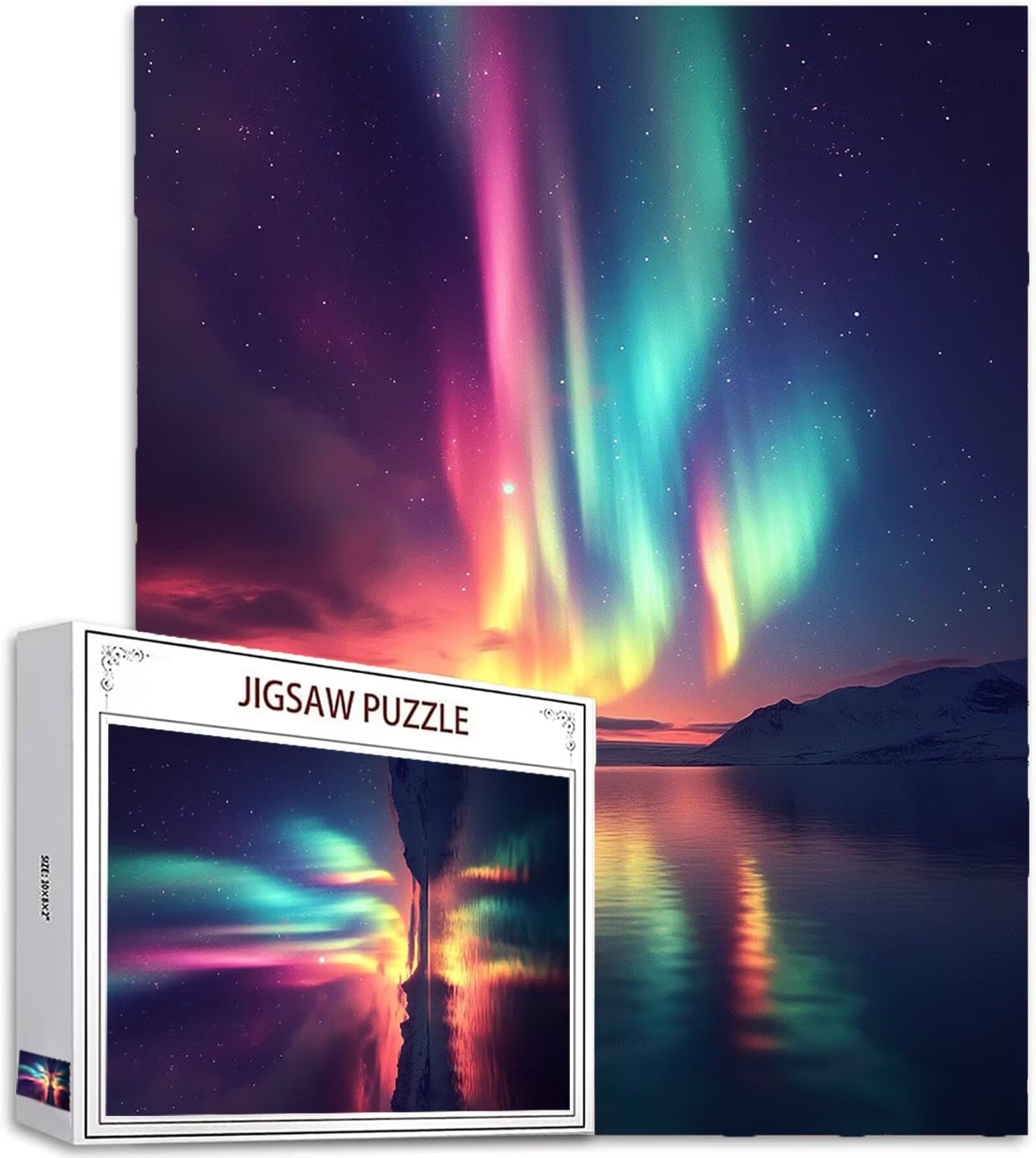 Aurora Puzzle 3000 sztuk dużych rozmiarów dla dorosłych, wzór krajobrazu Puzzle z kompaktowym pudełkiem i plakatem, w zestawie do dekoracji ścian domu, prezent dla kobiet mężczyzn, drewno układanki