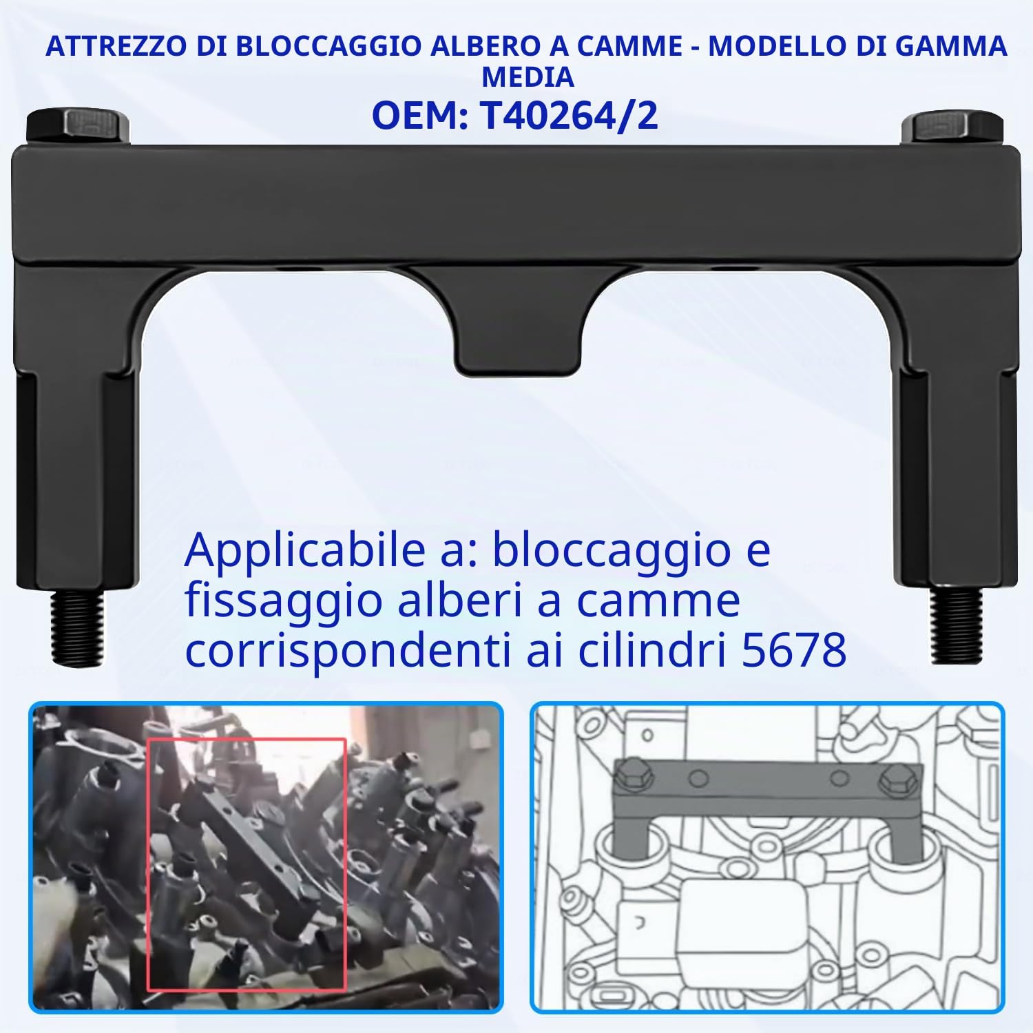 ZKTOOL Kit di strumenti per la messa in fase dell'albero a camme del motore compatibile con motore VW Audi 4.0 FSI, TFSI, A6 A8 S6 Bentley Flying Spur 4.0TV8. Uguale a OEM T40264.