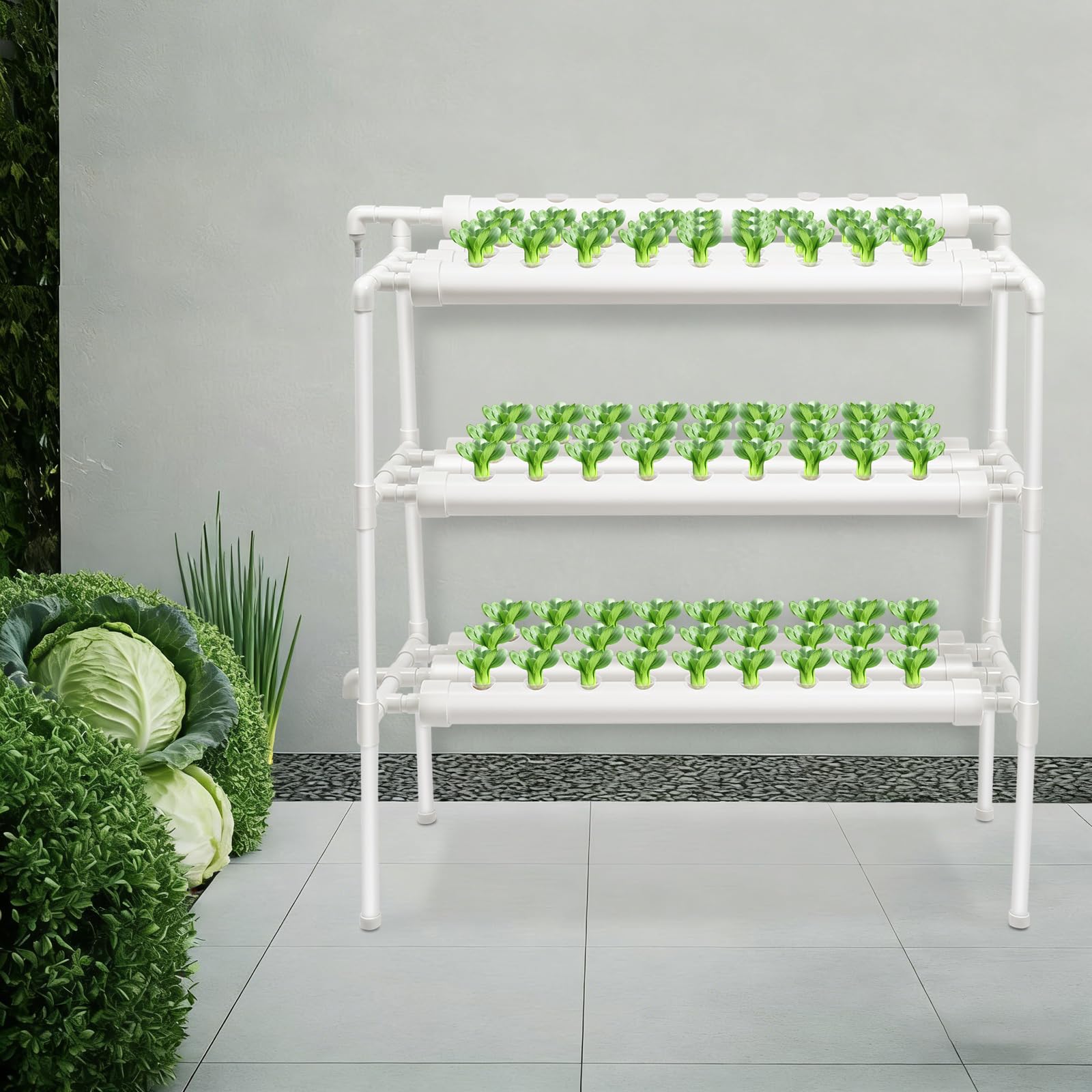 Hydroponics Wachsendes System, 3 Schicht 90 Löcher Hydroponic Site Grow Kit