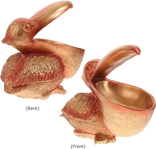 Vista 5 de Beaupretty Llavero plato bandeja de joyería decorativa Pelican Big Mouth Key Tray Organizador Dresser Decoración Entryway Baratija Plato