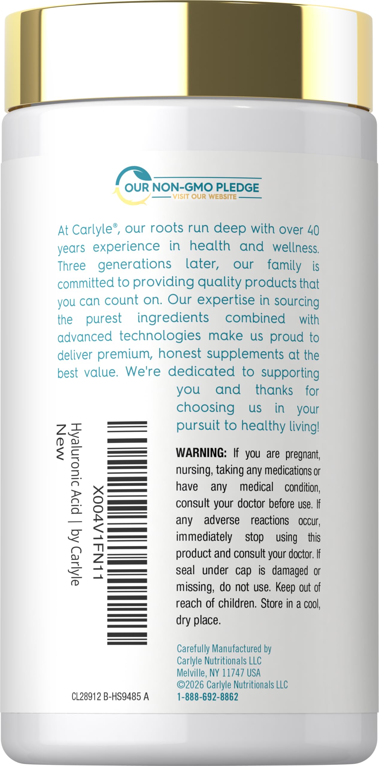 Carlyle Hyaluronic Acid Supplement | 50 mg | 90 Capsules — Amazon image 3