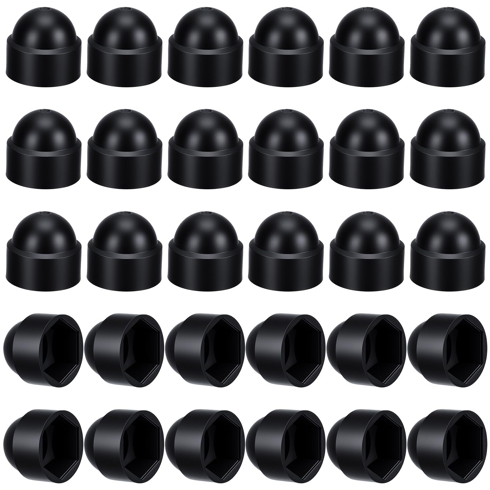 Classicseali 30PCS 19mm Nut Covers,Black Nut Cover Caps, Hexagon Nuts Cover Dome, Rubber Caps, for Bolt Hexs Hexagon Screws Easy Fit, Used in Machinery, Petrochemicals, Valves, Gas Pipelines,19mm