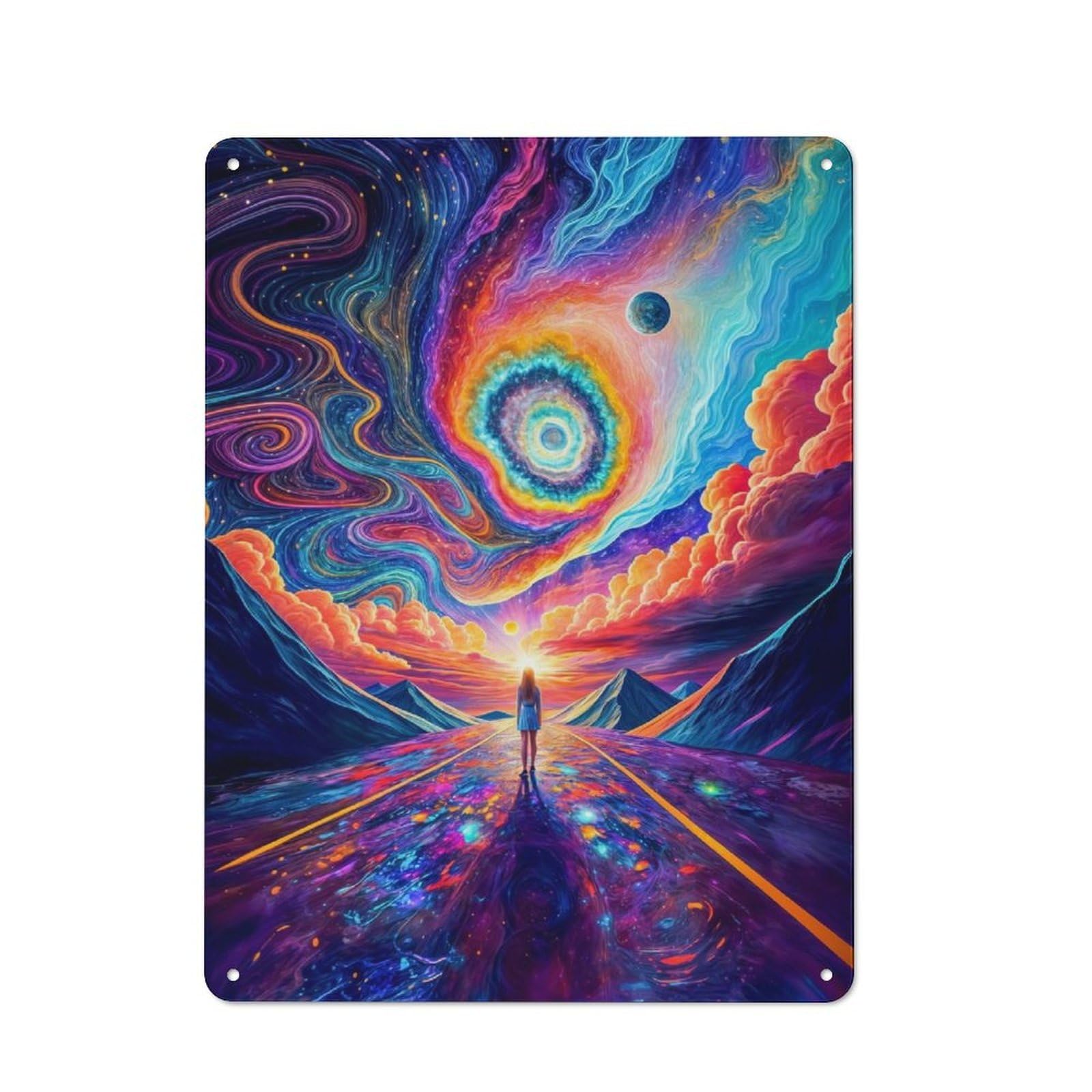 Junmoney Style-17 Vintage Journey Through Cosmos Tin Sign 40X30cm, Home Bar Decor For Diner, Restaurant, Shed Or Kitchen, For Casual British Interiors