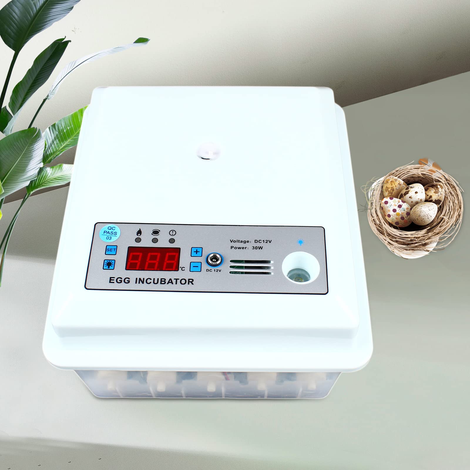 Incubatrice completamente automatica, 16 uova, mini incubatori automatici con controllo dell'umidità e della temperatura, per polli, anatre, quaglie, pappagalli