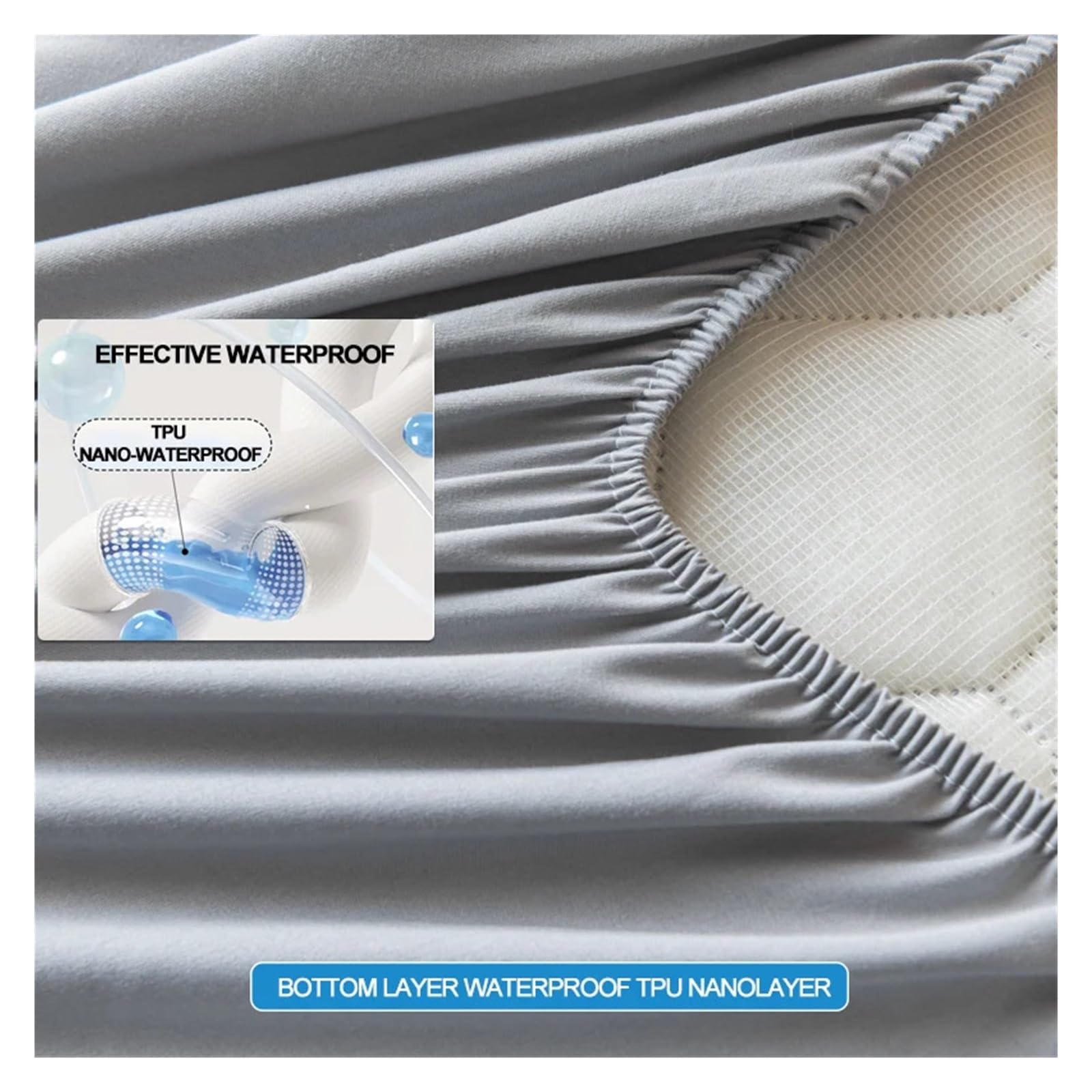 Housse de Matelas imperméable, protège-Matelas, Drap-Housse Respirant 140/160/200 pour Les Chambres et Les hôtels(J-6,180x200cm(71x79 in))