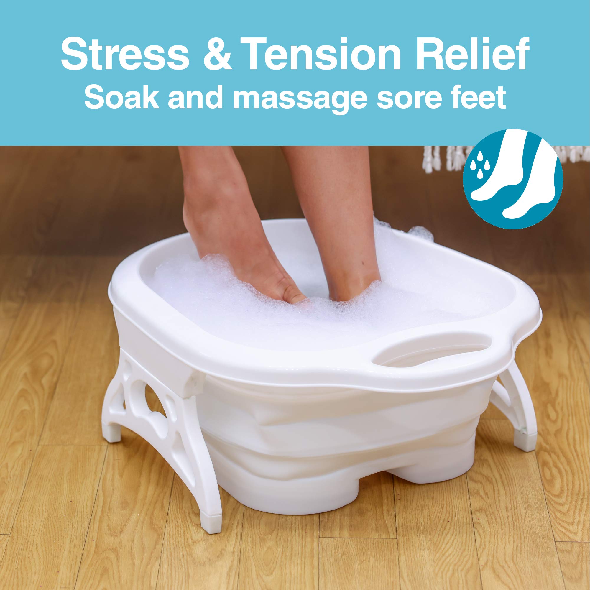 Buy ZenToes Collapsible Foot Soaking Bath Tub with Massage Rollers for