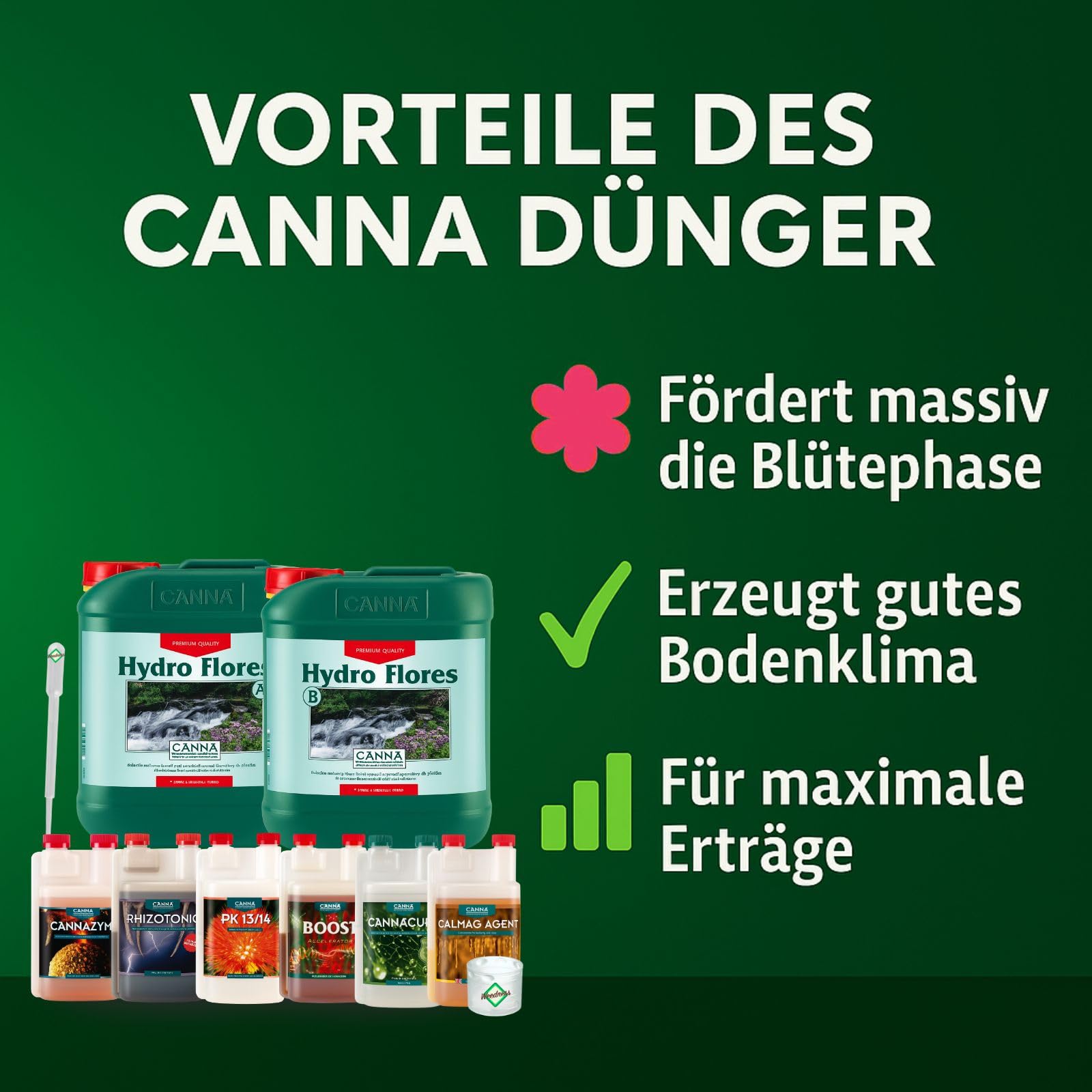 Weedness Canna Hydro Dünger Set L – Kit de fertilizantes hidroponicos tamaño L