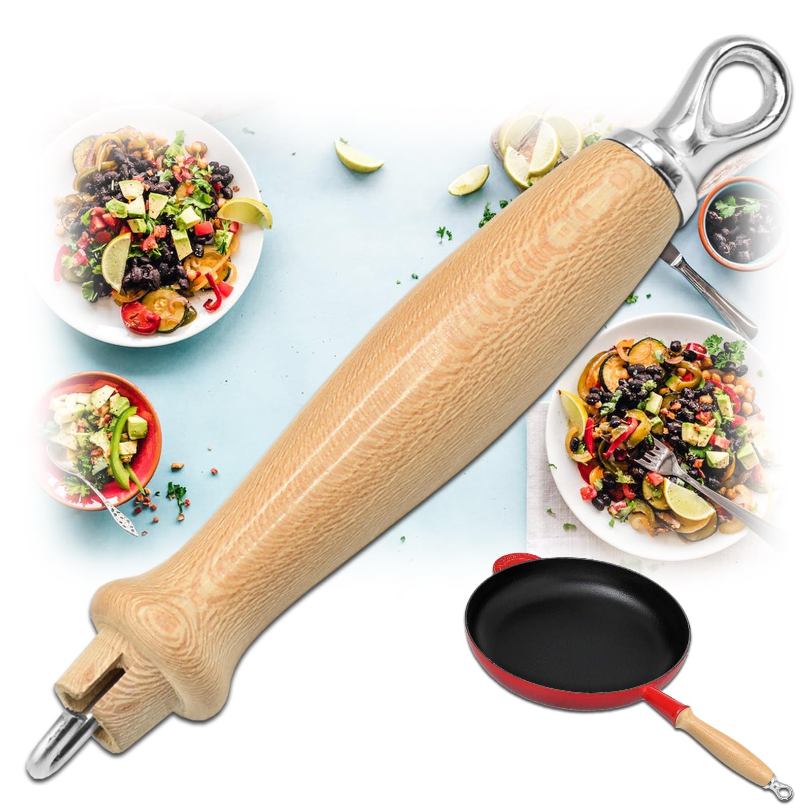 322 Ersatzgriffe kompatibel mit Le Creuset Bratpfannengriff + Aufhänger + Innenstange