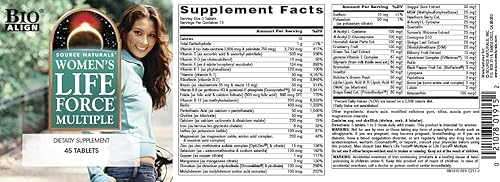 Miniatura 4 de Source Naturals Suplemento multivitamínico diario y multivitamínico para la salud inmune de las mujeres Life Force Multiple, 45 tabletas