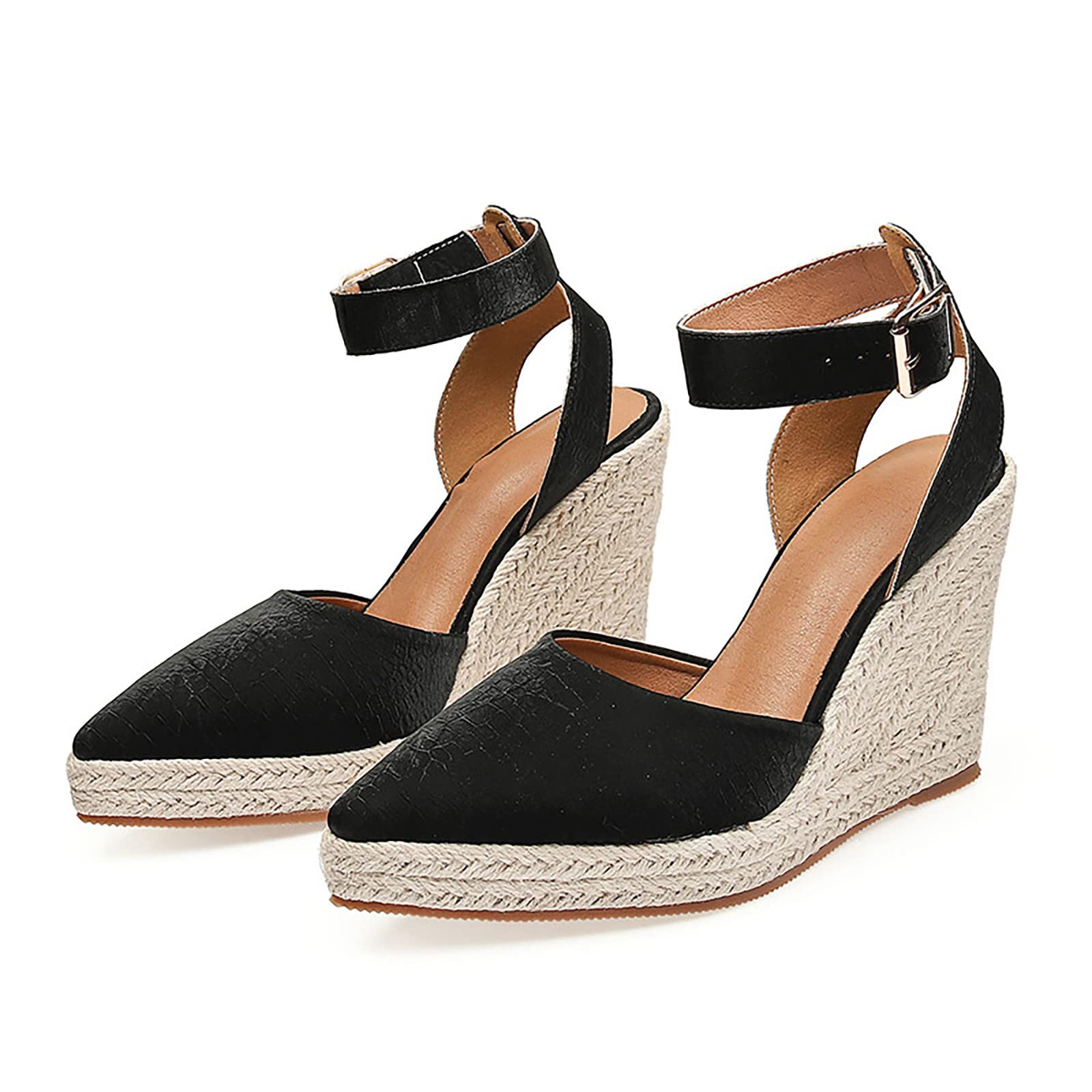 Alpargatas Mujer Cuña Primavera Verano Anchas Mujer Cuña Plataforma Calzado Esparteñas Zapatos de Tacón Elegantes Vestir Sandals Alpargatas Valencianas Verbenas Fiesta