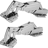TamBee 175° Frameless Cabinet Hinges - 48mm Soft Close Corner Kitchen Door Hinges, Adjustable Hydraulic Nickel Steel Pair (Full Overlay)