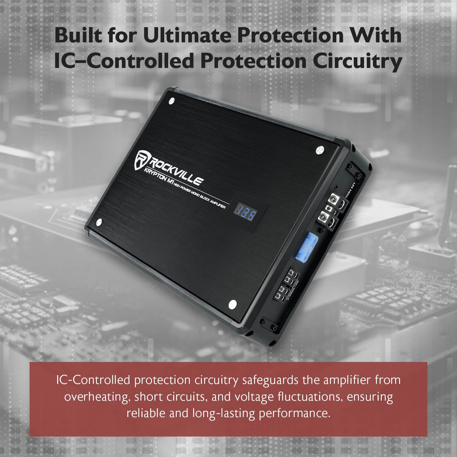 Subwoofer And Amp Package Rockville KRYPTON-M0 Mono Car Amplifier
