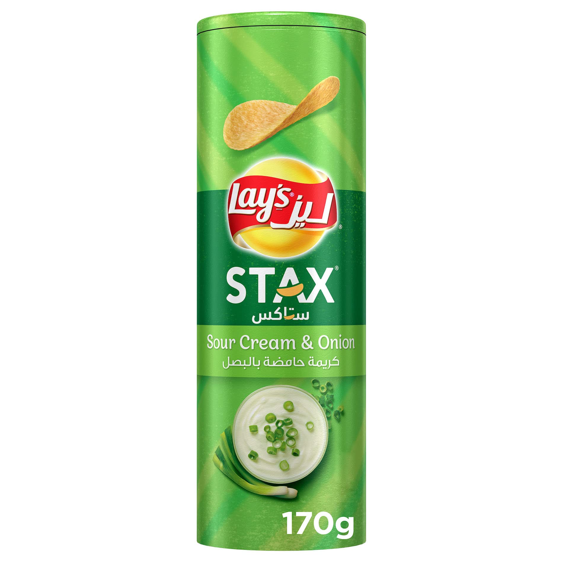 Lay's Stax Potato Chips Sour Cream Onion Can Garden Grocer
