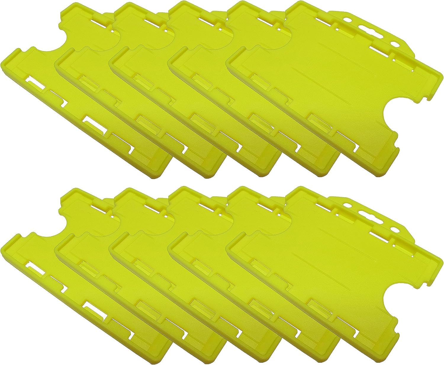 Customcard Ltd Double-Sided ID Card Holder - Secure, Yellow Plastic for 2 Credit-Sized Cards (85 x 54mm) - Durable, Lightweight for Work, School, Events- ID Card Holder for Lanyard (Yellow,Pack of 10) — image 1