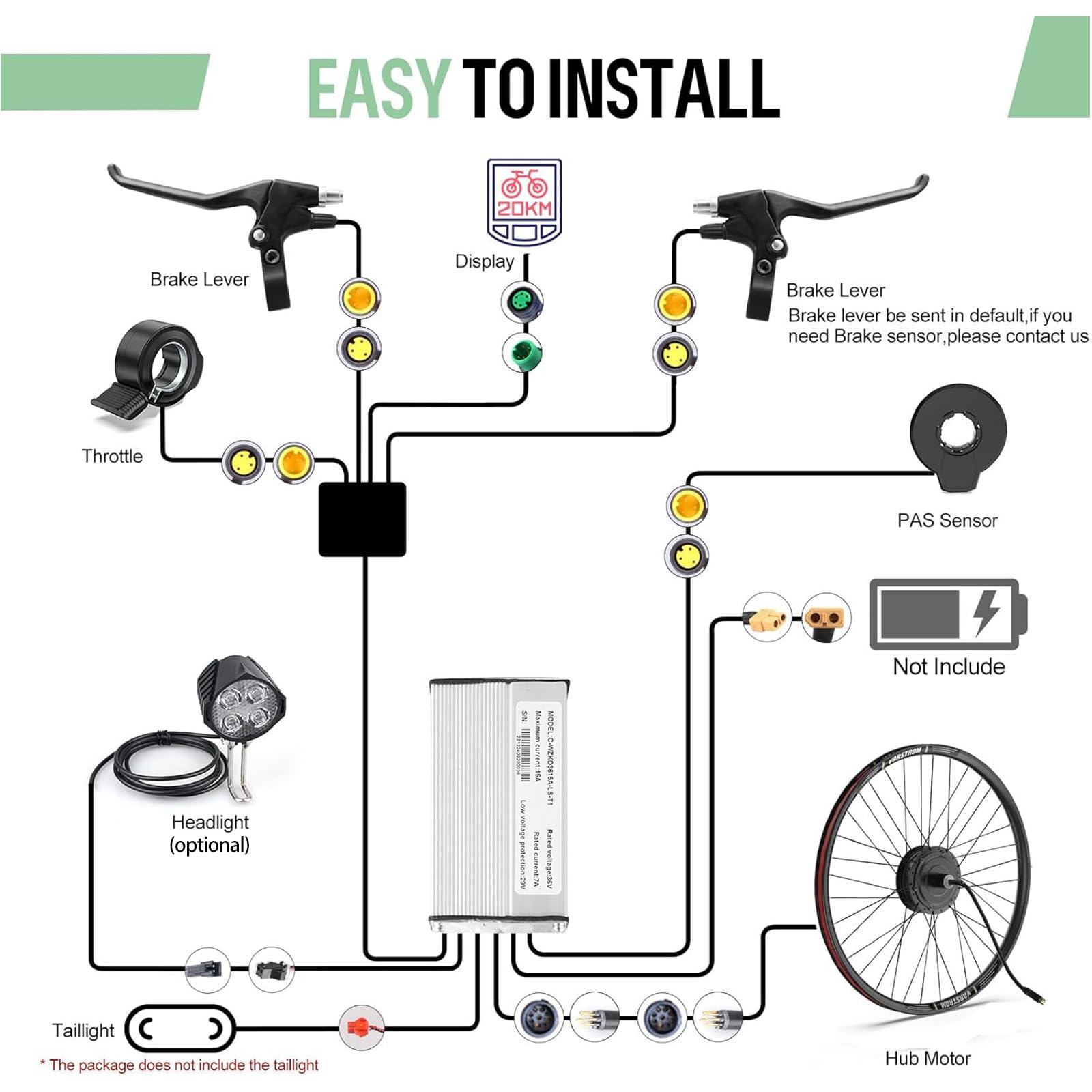 BAFANG G020 G0900 Ebike Kit Moteur Roue Arriere 48V avec Batterie Optionnelle et Écran LCD pour Vélo 26'' 27,5'' 28'' 700C, Hub Rear Moteur Kit - Version Cassette Frein à Disque avec Old 135-142 MM