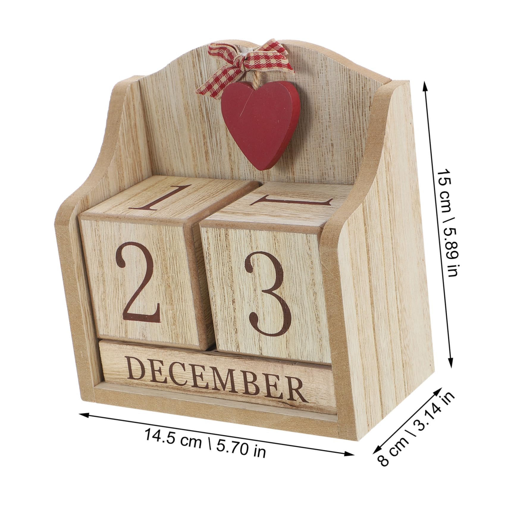 DOITOOL 4 Stück Ewiger Holzblock Tischkalender Handlicher Dauer Kalender mit Monats und Zahlenblöcken Praktischer Holzwürfel Kalender für Büro und Zuhause Kompakte Schreibtischdeko