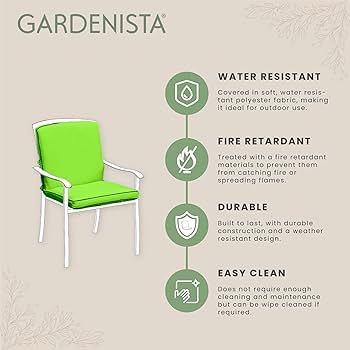 Gardenista Water Resistant Garden Chair Seat Pads | Indoor Outdoor