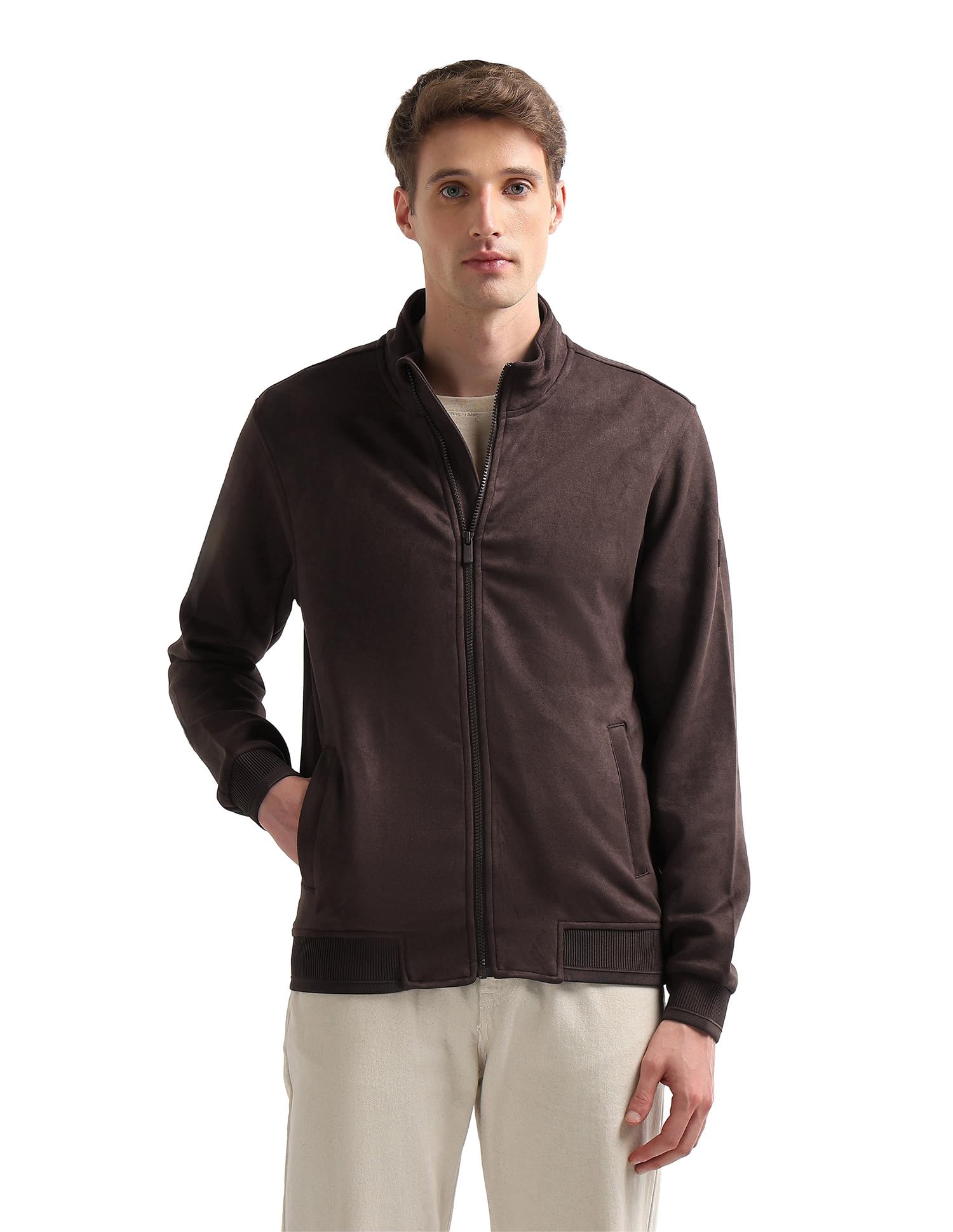 Regular Fit Solid Casual Jacket-image-12