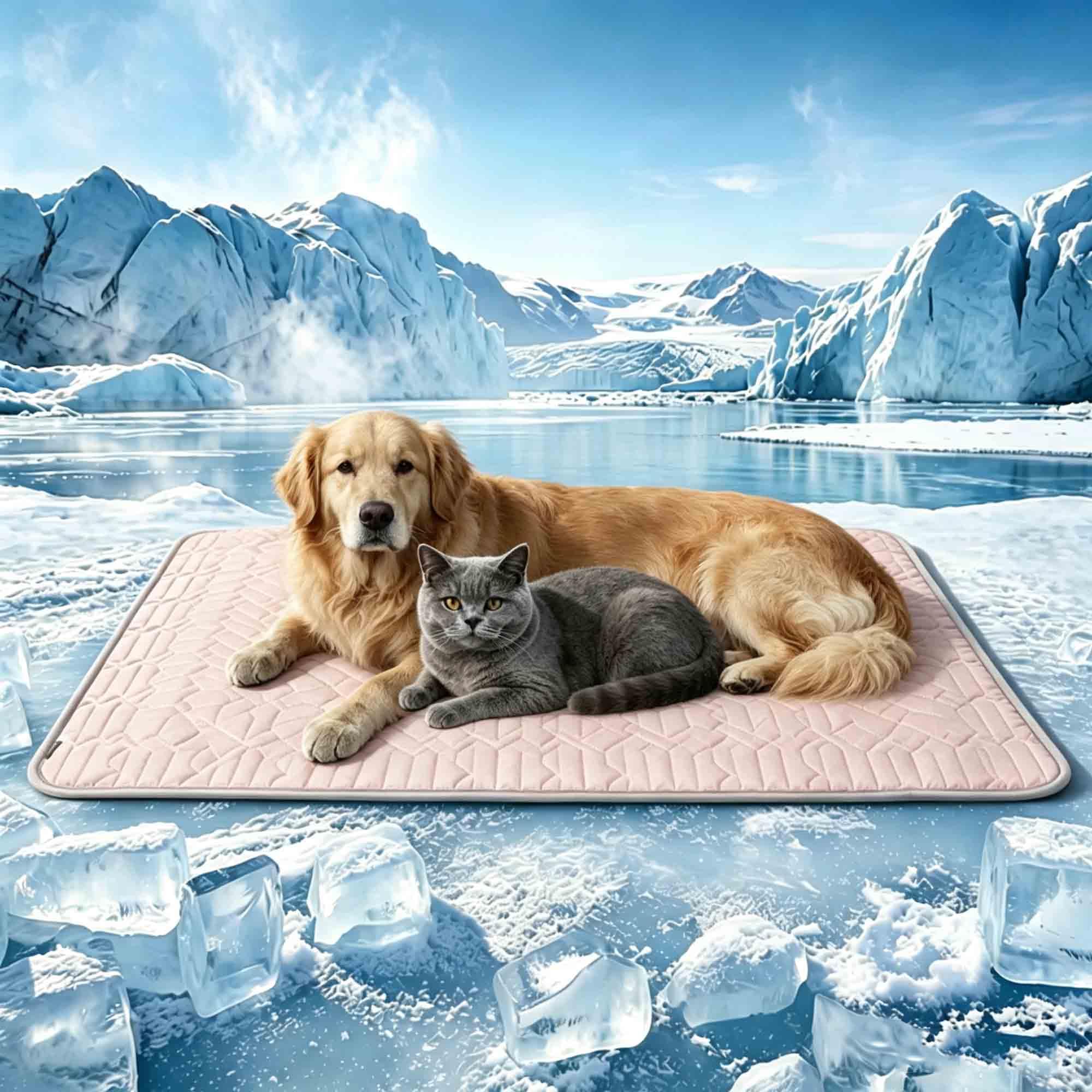 Freshpaw Cooling Mat,Gel-Free 3 to 4 Degrees Cooler in Minutes，Pink：50*70cm