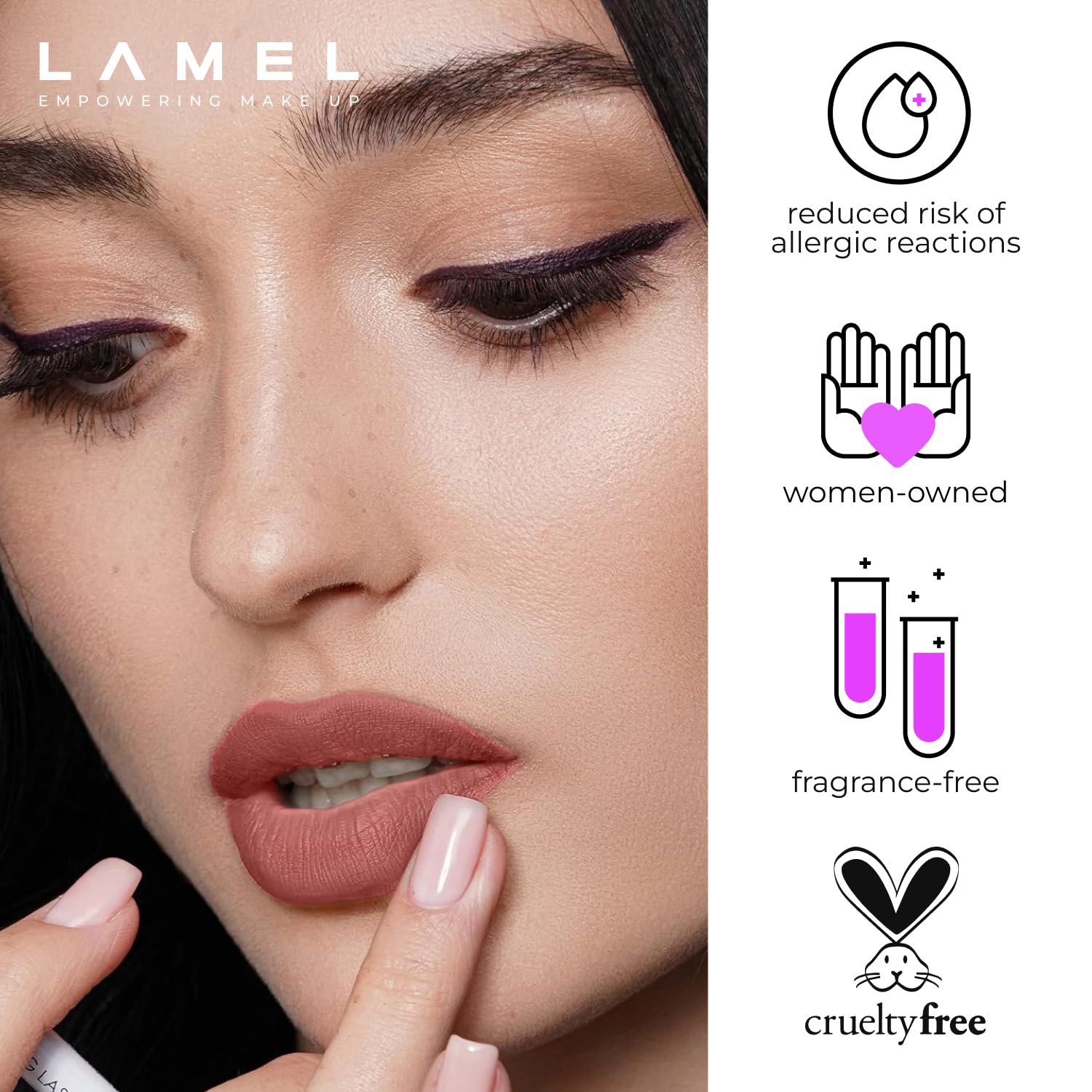 Lamel- Long lasting- Gel Lip Liner-β410-Pink Taupe | Sharpenable Pencil | Adds Colour & Texture to the Lips | Waterproof Smudge | Proof Precision & Enriched with Nourishing Ingredients | 1.8gm 4