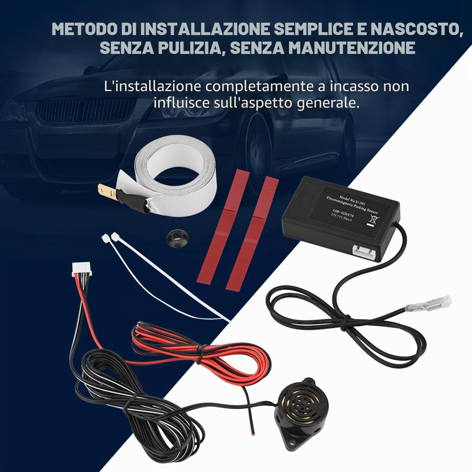 Kit Sensore di Parcheggio Anteriore Inducti 12 × 9 × 5 Radar a Induzione Elettromagnetica Allarme di Retromarcia Sensore di Parcheggio per Auto Camion Camper