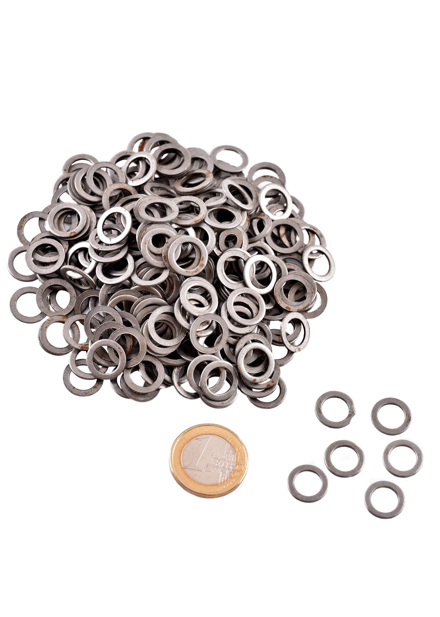 Ulfberth Flache Kettenringe FRM/FWM, 1 kg, ca. 3000 Ringe, ID 8 mm | für DIY Kettenhemd, Kettenhaube, ideal für LARP, Reenactment & Cosplay
