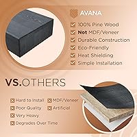 Vista 5 de Avana - Repisa de chimenea natural - Madera artesanal, montada, 48 x 8 x 3 pulgadas - Gris