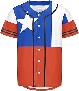 Vnurnrn Chile Flag Mens Baseball Button Down Jersey Hipster Hip Hop T Shirts