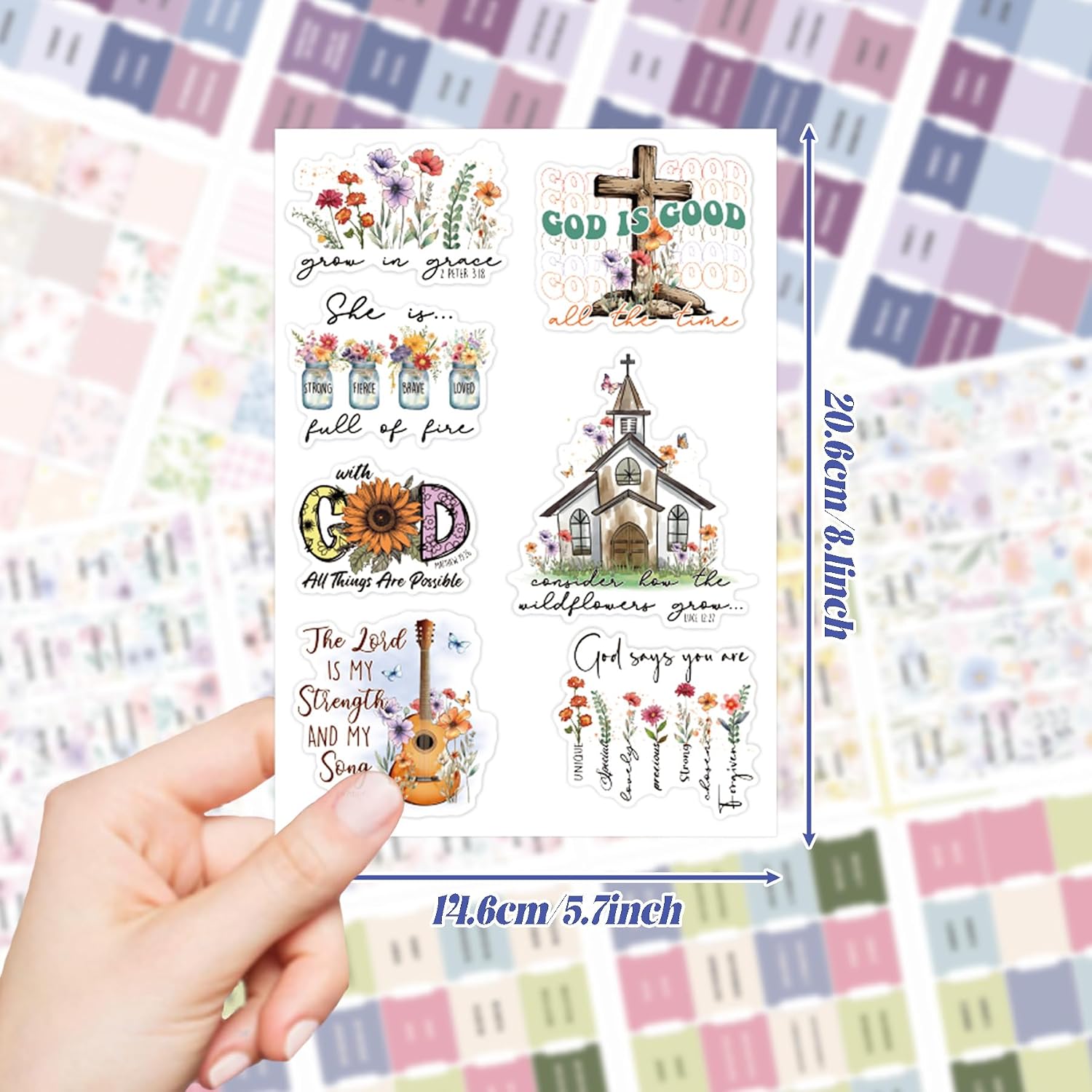 320 Pcs Bible Tabs with Christian Stickers - Laminated Large Print Book Index Tabs for Easy Navigation, Bible Study Supplies, Christian Gifts for Women image 4