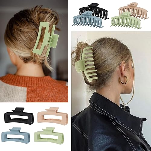 Miniatura 2 de Paquete de 8 pinzas grandes para el cabello para mujer, pinzas de pelo grandes de 5 pulgadas, pinzas antideslizantes de sujeción fuerte para cabello