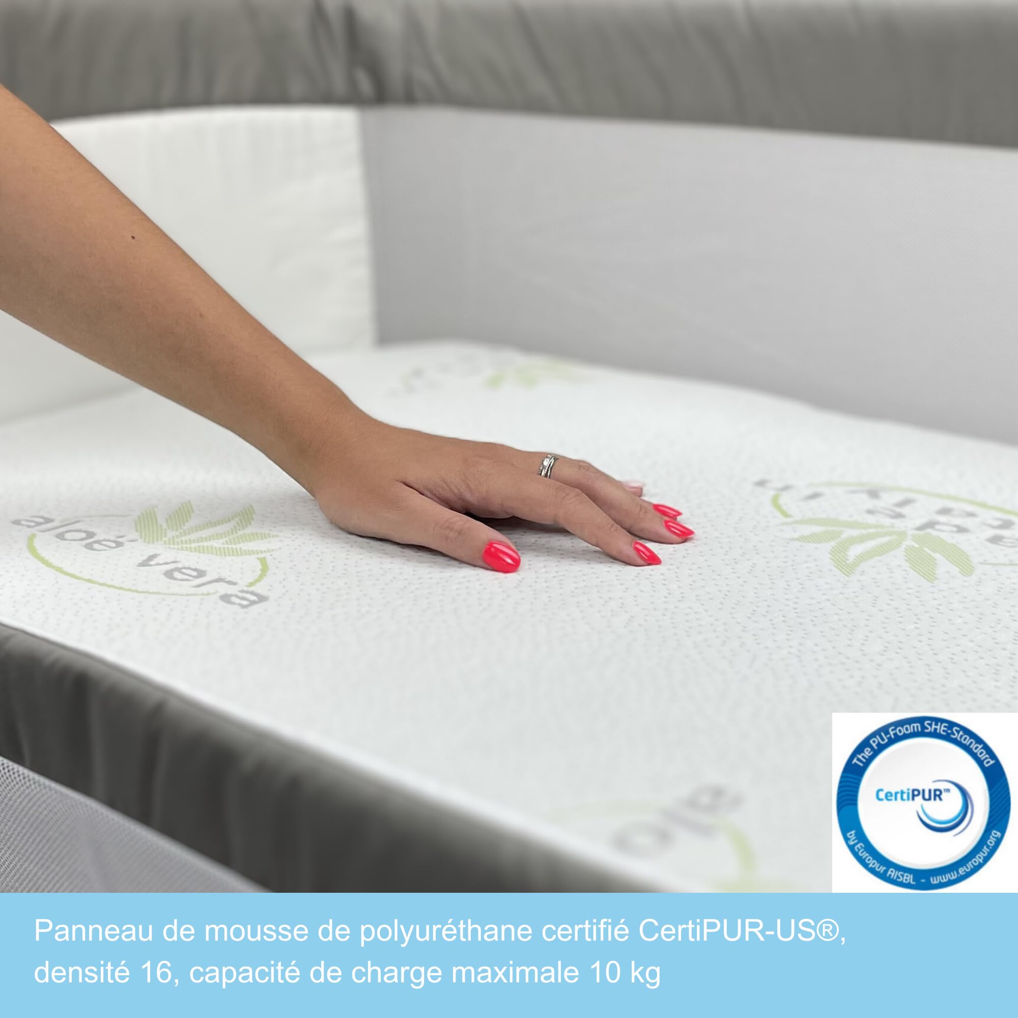 Babysanity - Colchón Next To Me desenfundable y transpirable con aloe conforme a la norma EN16890:2017, Chicco Lullago Kinderkraft Uno Jane Baby Side Cam Cullami Close To Me Brevi Nanna Oh Medidas 83