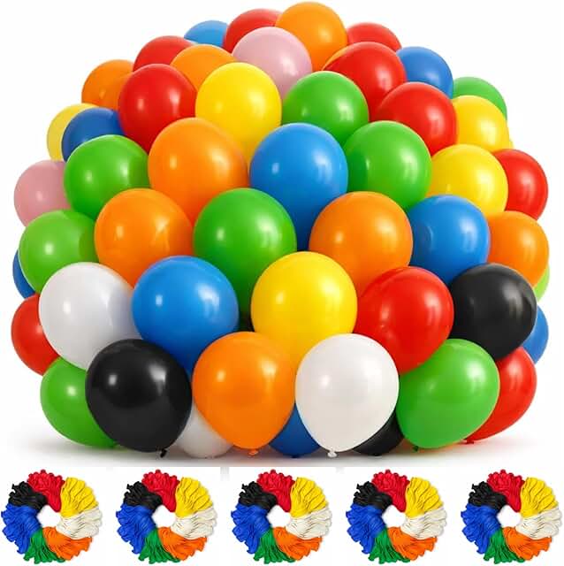 Monty 1000 Bulk Balloons Assorted Color – Latex Rainbow Multicolor Ideal...