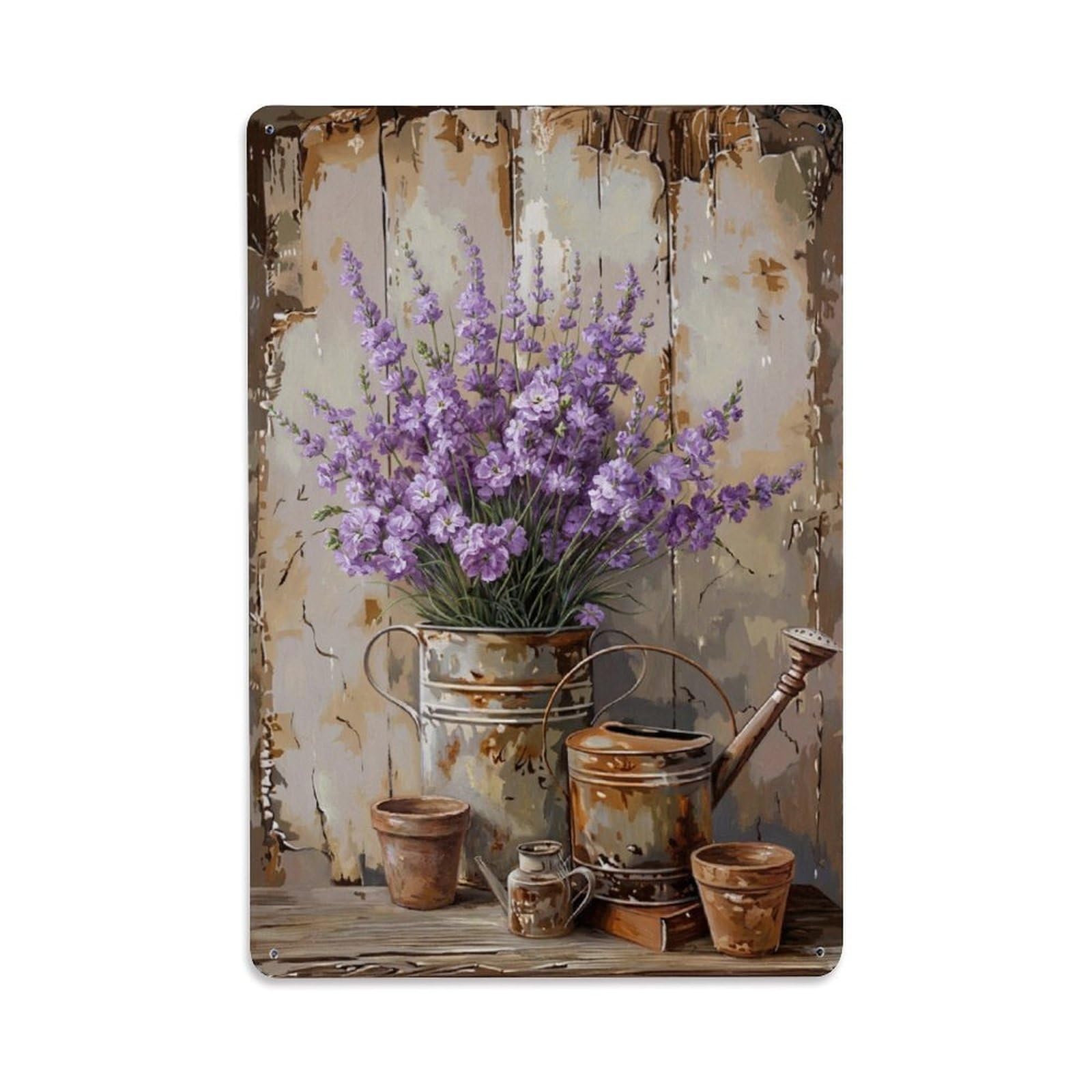 Vintage Flower Bunch Matthiola Pastoral Aesthetics Metal Tin Sign