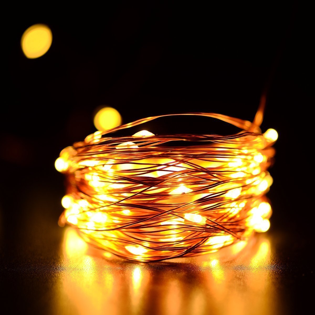 Amazon.co.jp: LEDストリングライト 3m 30粒LEDs 電池式 銅線ワイヤー
