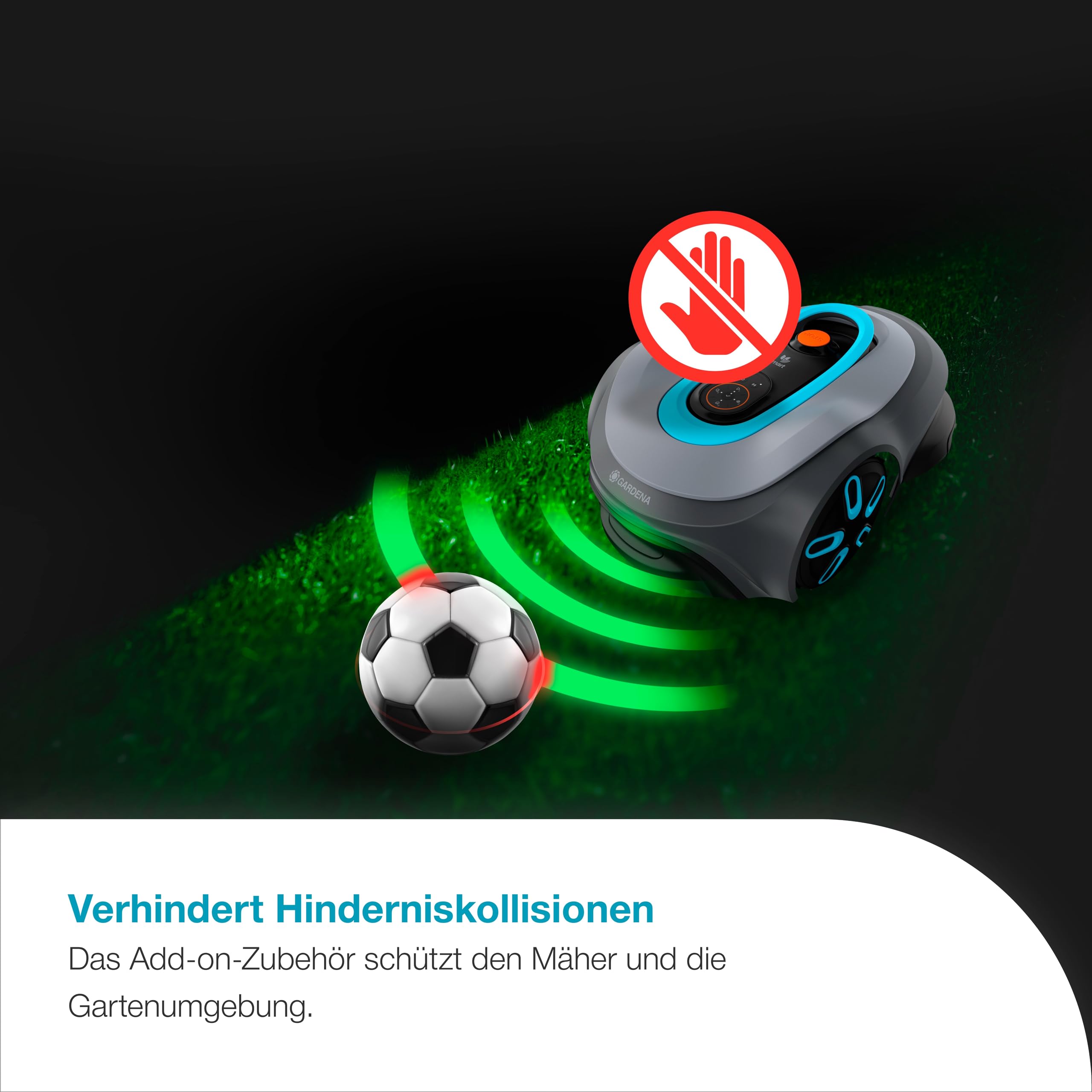 Gardena Antikollisions-Radar für smart SILENO Mähroboter, kompatibel mit pro, max und free Modellen, verhindert Kollisionen, einfache werkzeugfreie Montage, schützt Mäher und Garten (15022-20)