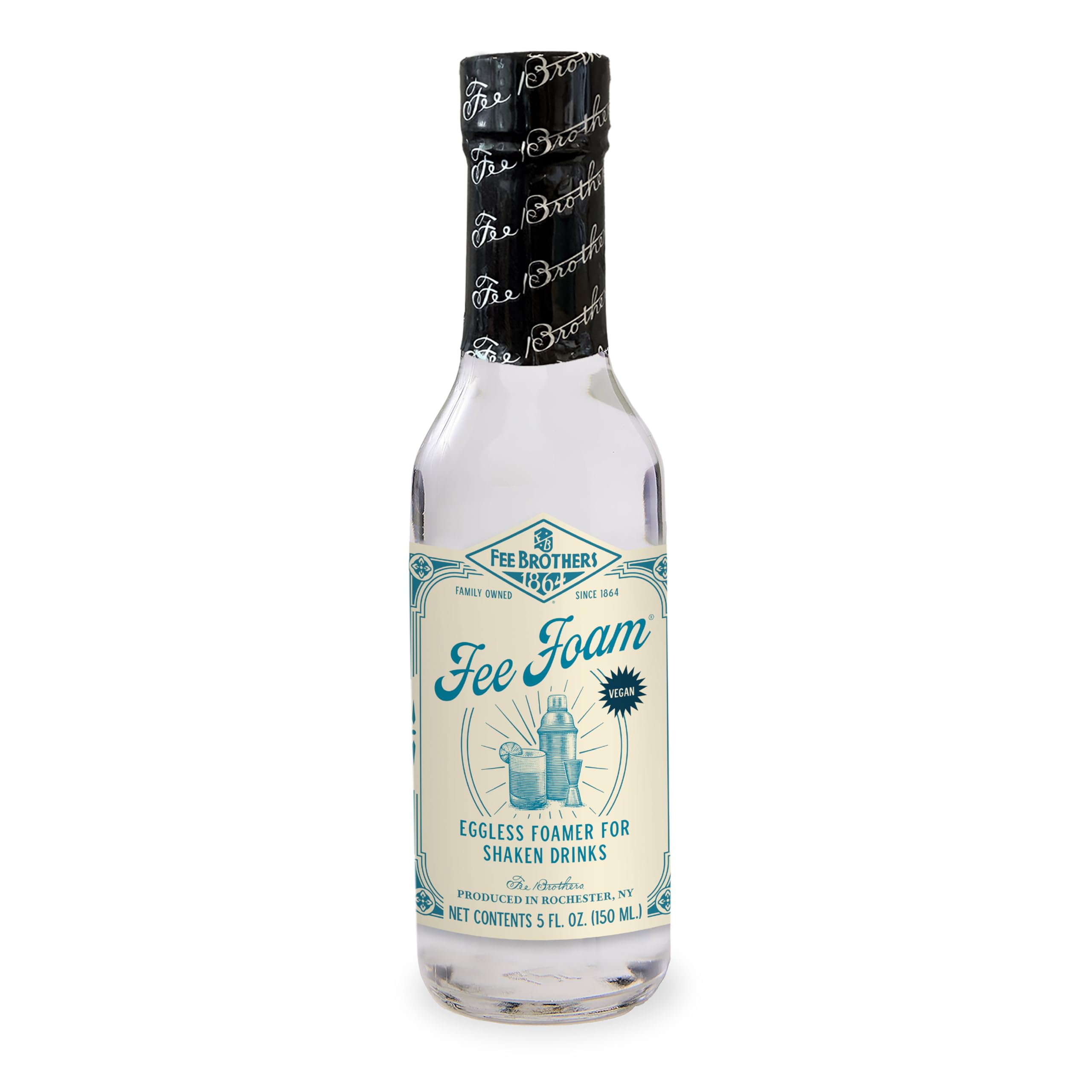 Fee Brothers Fee Foam - Cocktail Foamer and Mixer, Egg Substitute, Vegan-Friendly, Gluten Free, 5 fl oz